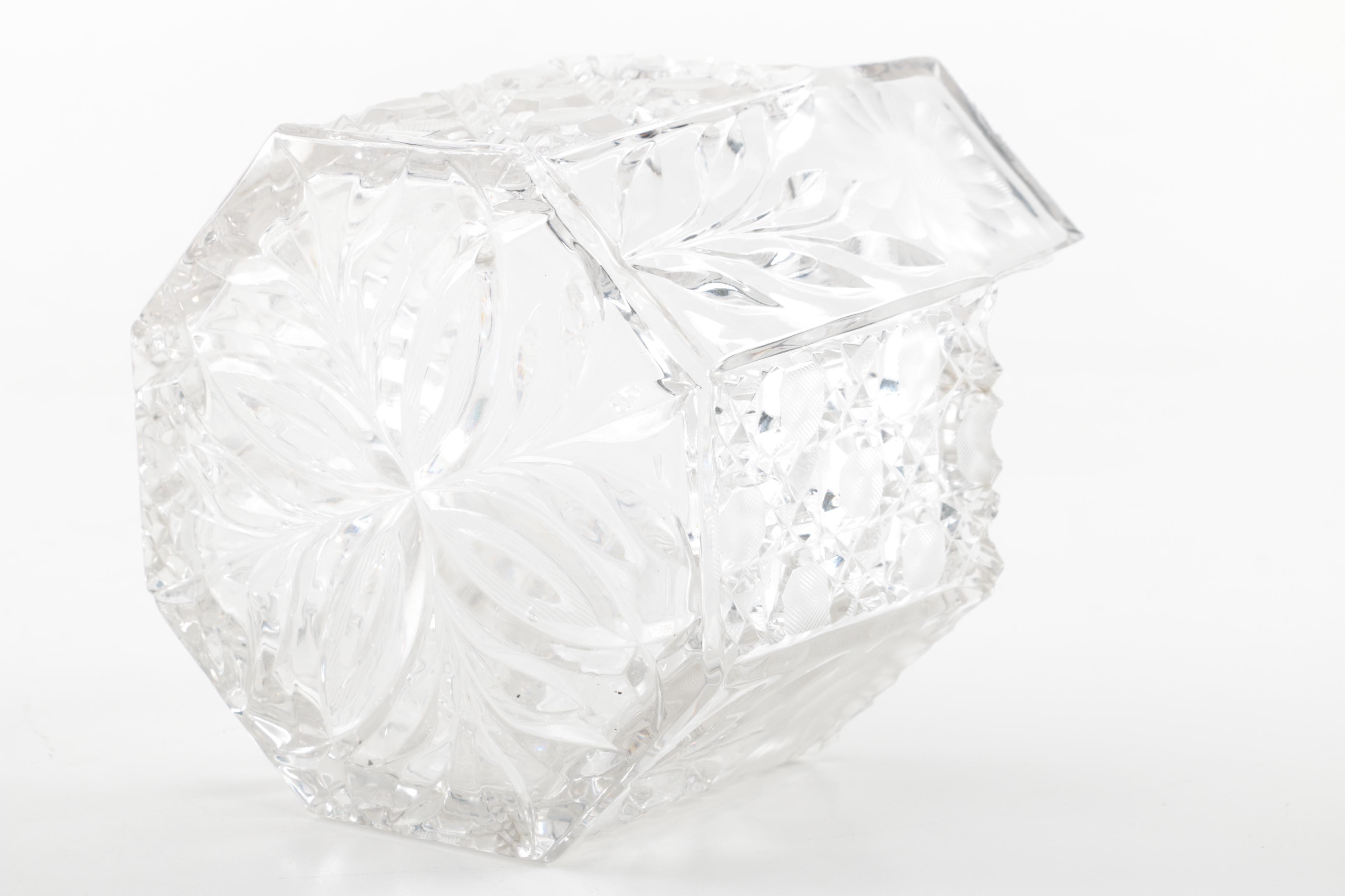 Pair of Pressed and Cut Crystal Accent Bowls