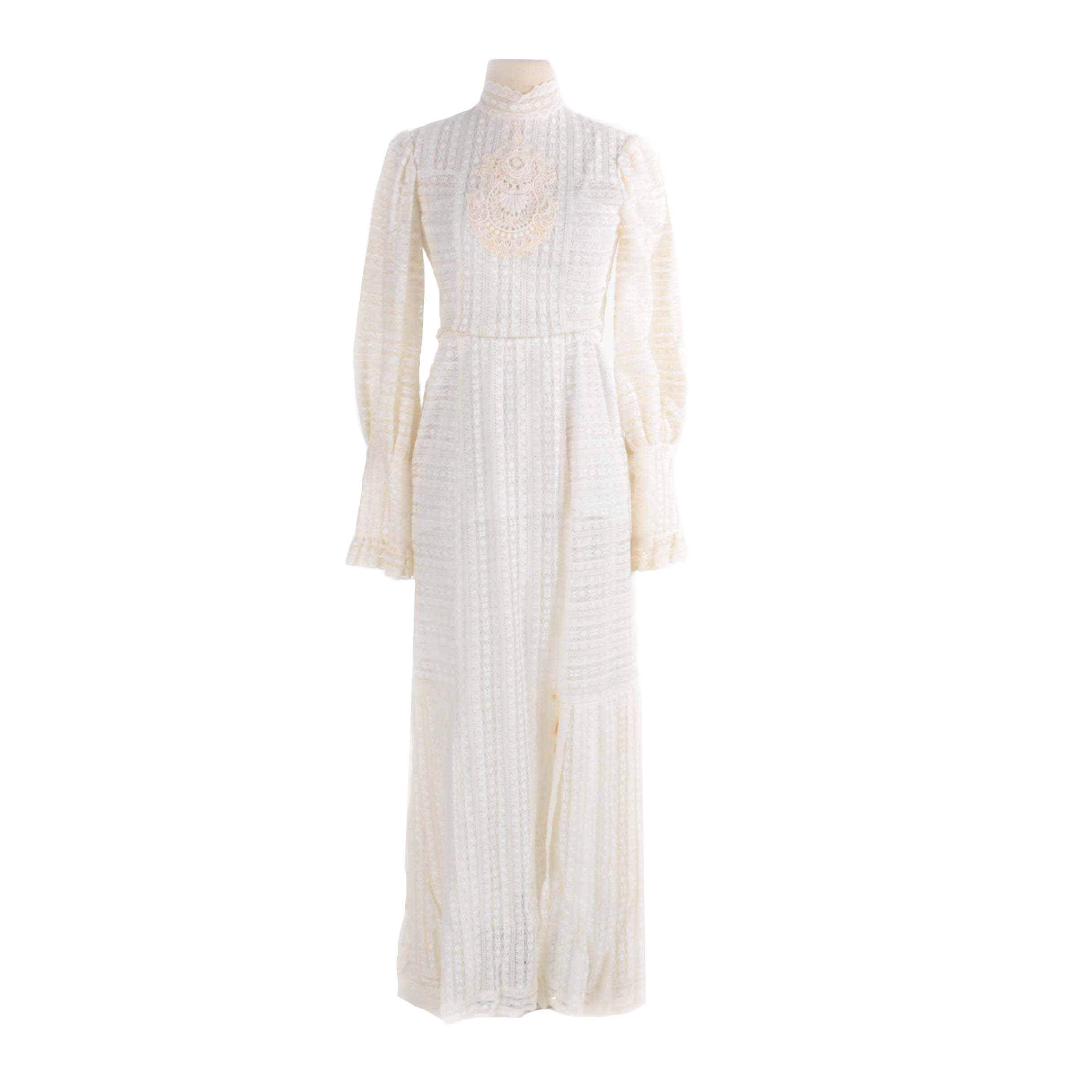1970s Vintage Eleanor Brenner for Brenner Couture Crochet Dress