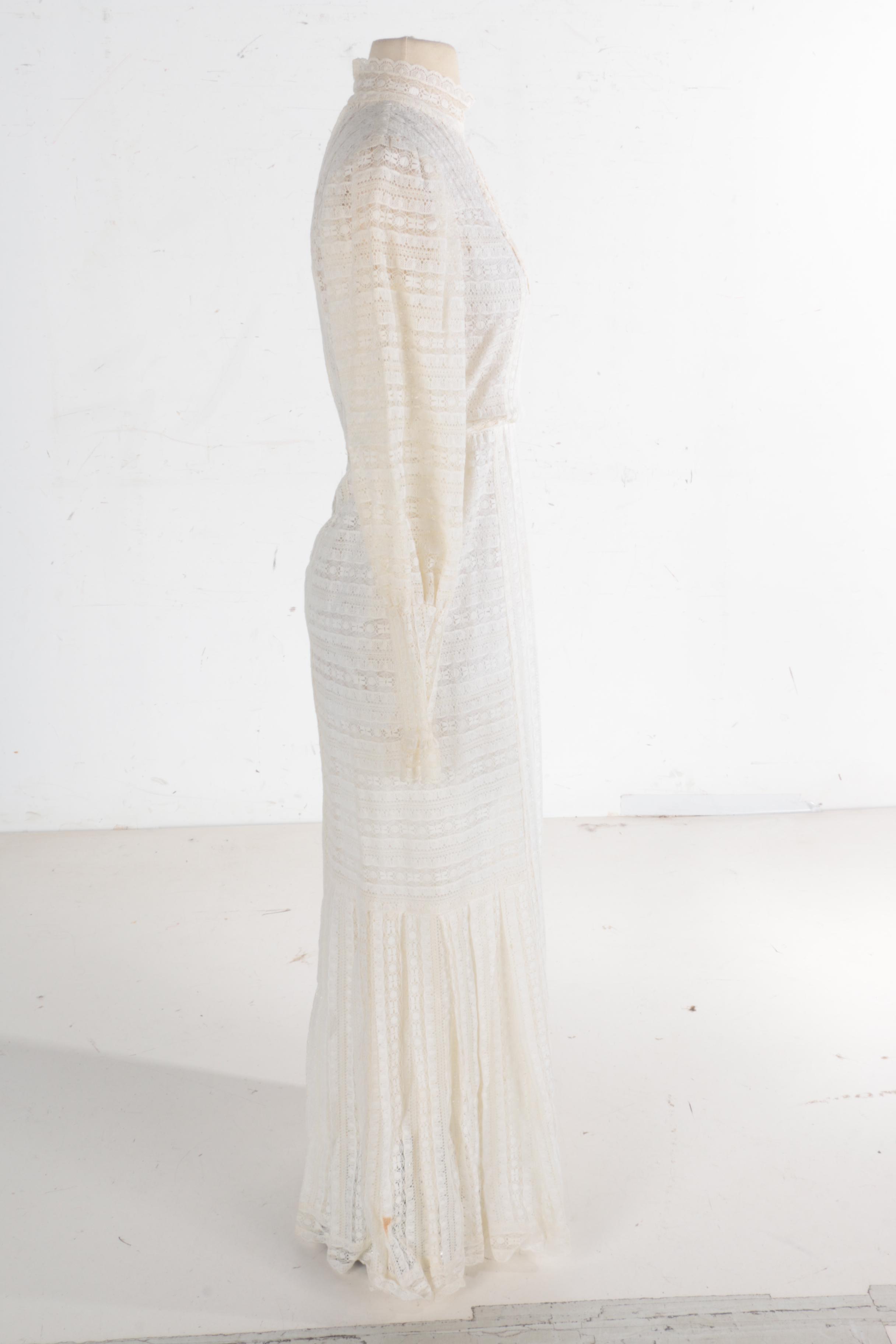 1970s Vintage Eleanor Brenner for Brenner Couture Crochet Dress