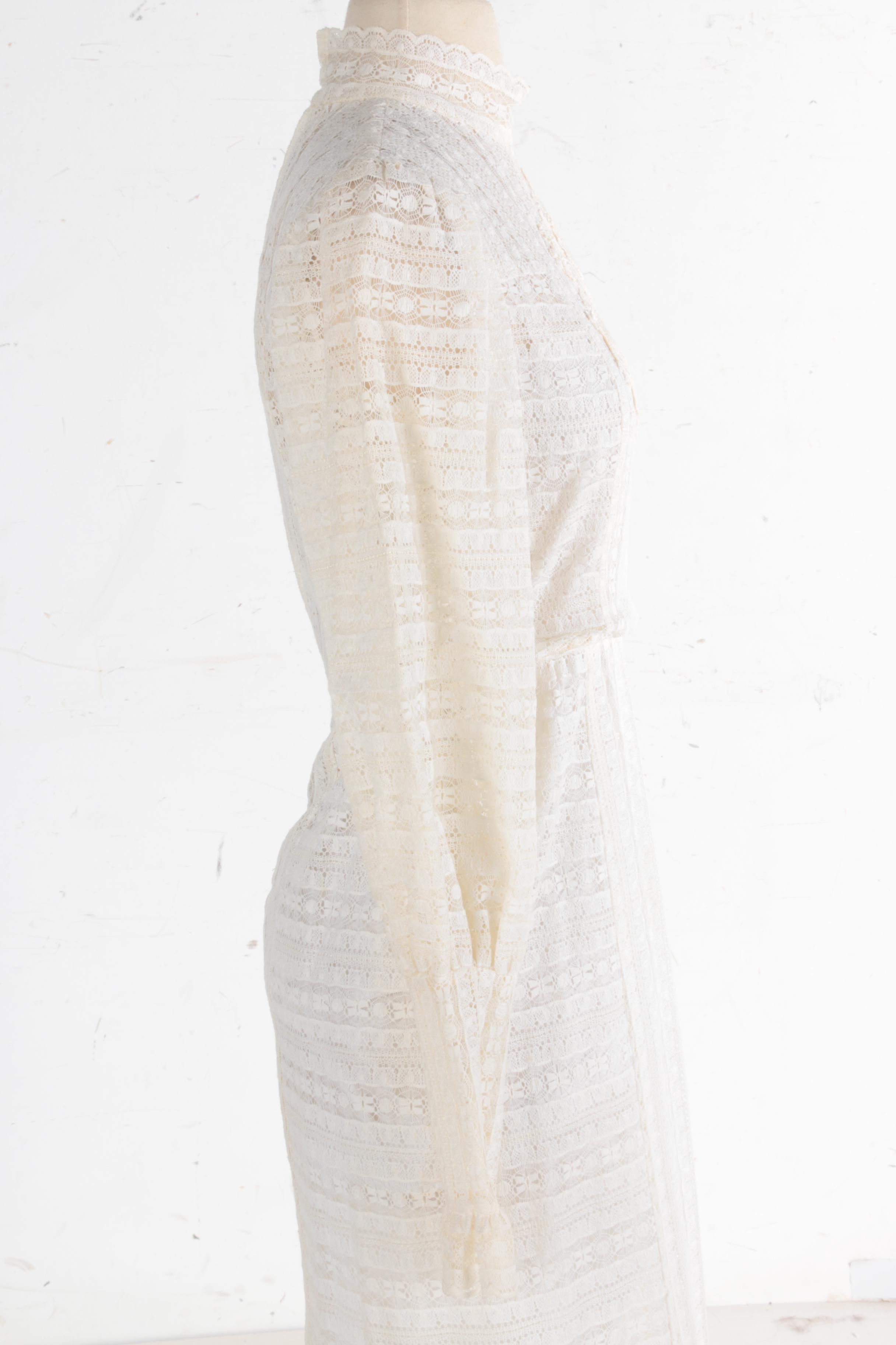 1970s Vintage Eleanor Brenner for Brenner Couture Crochet Dress
