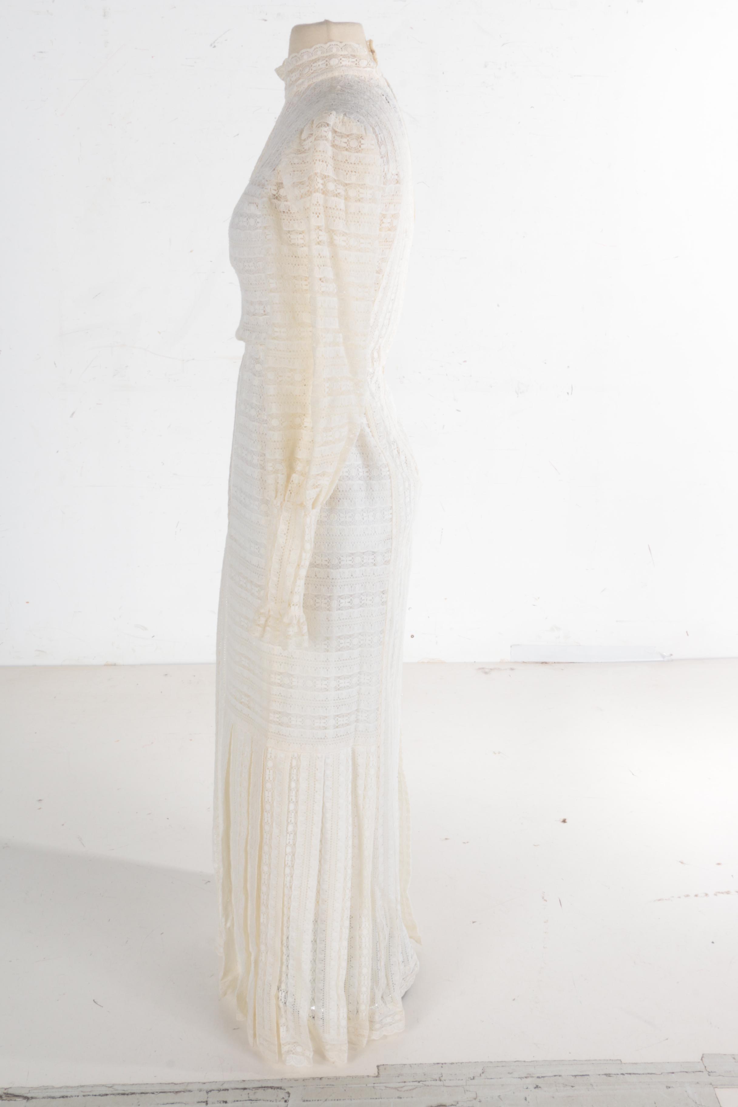 1970s Vintage Eleanor Brenner for Brenner Couture Crochet Dress