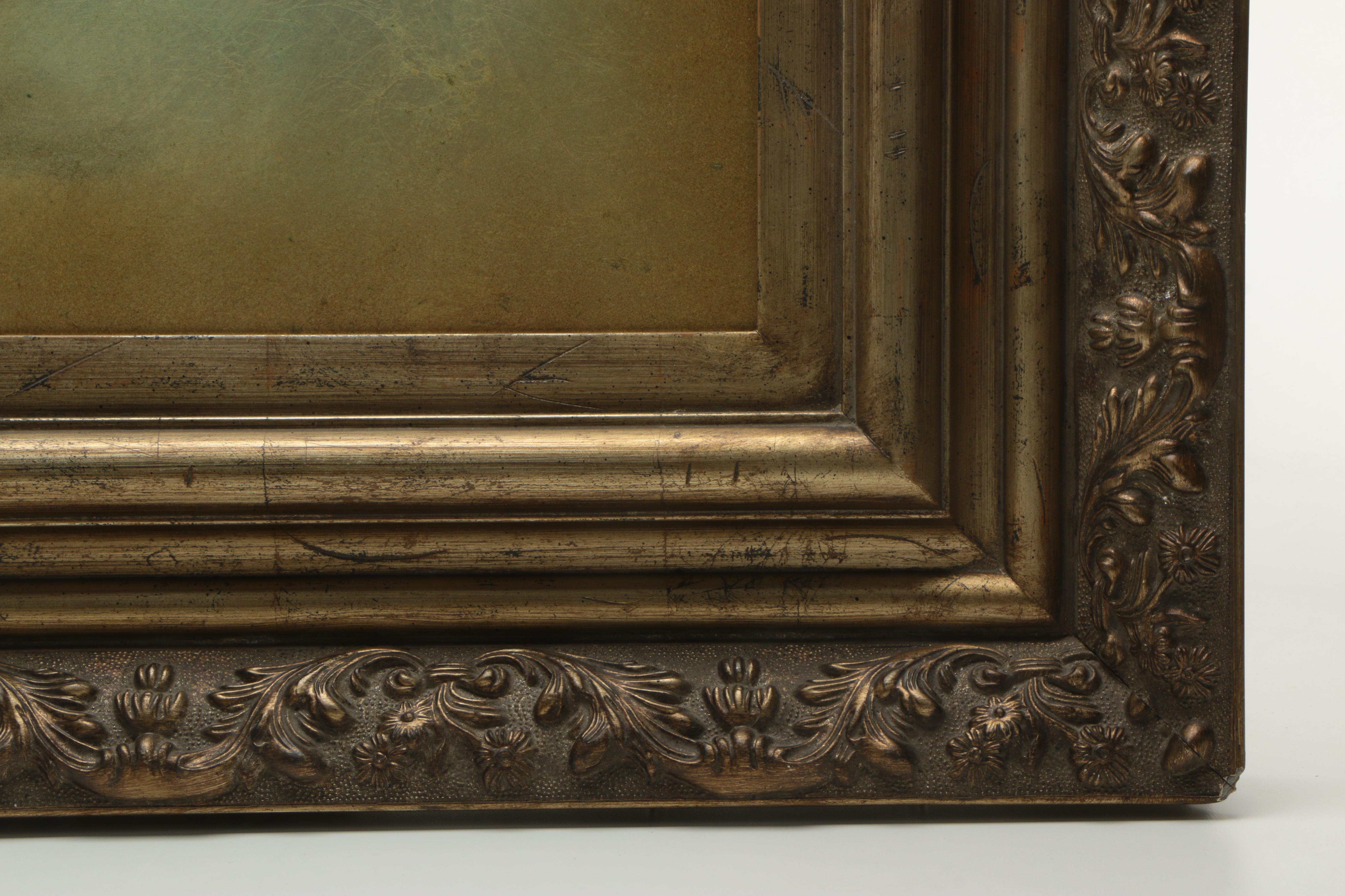 Painted Wood Relief of a Neoclassical Style Urn