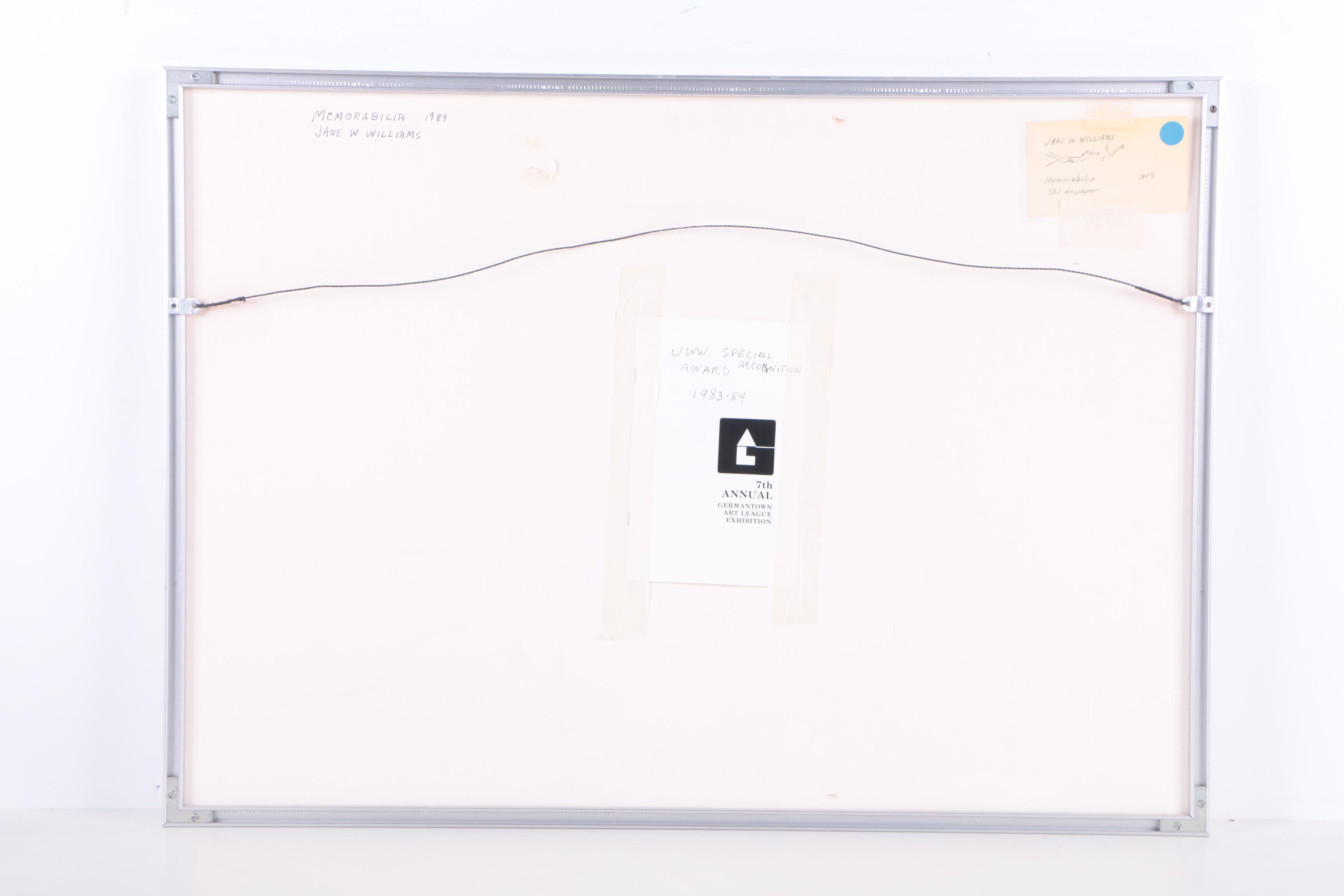 Jane W. Williams Oil on Paper "Memorabilia"