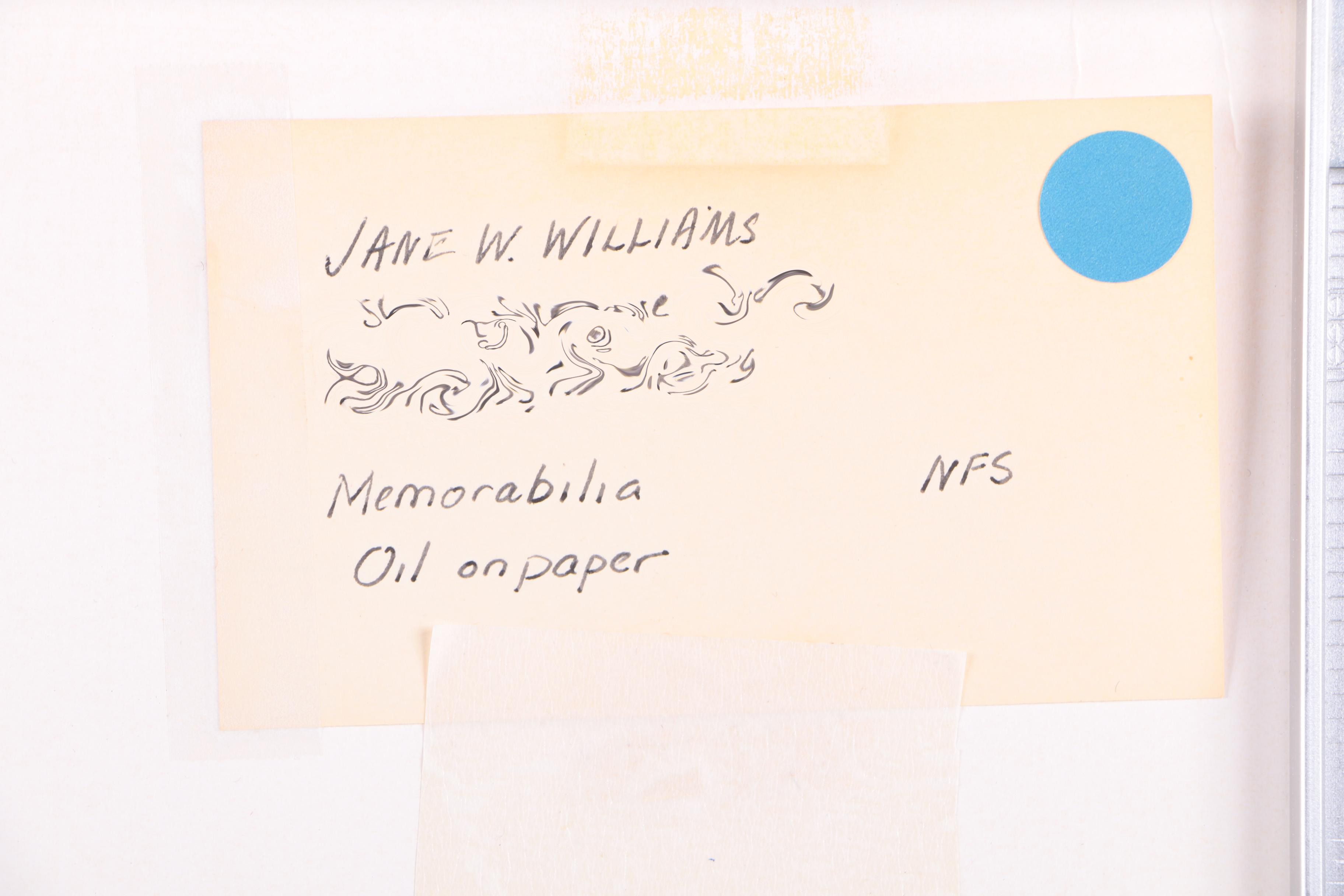 Jane W. Williams Oil on Paper "Memorabilia"