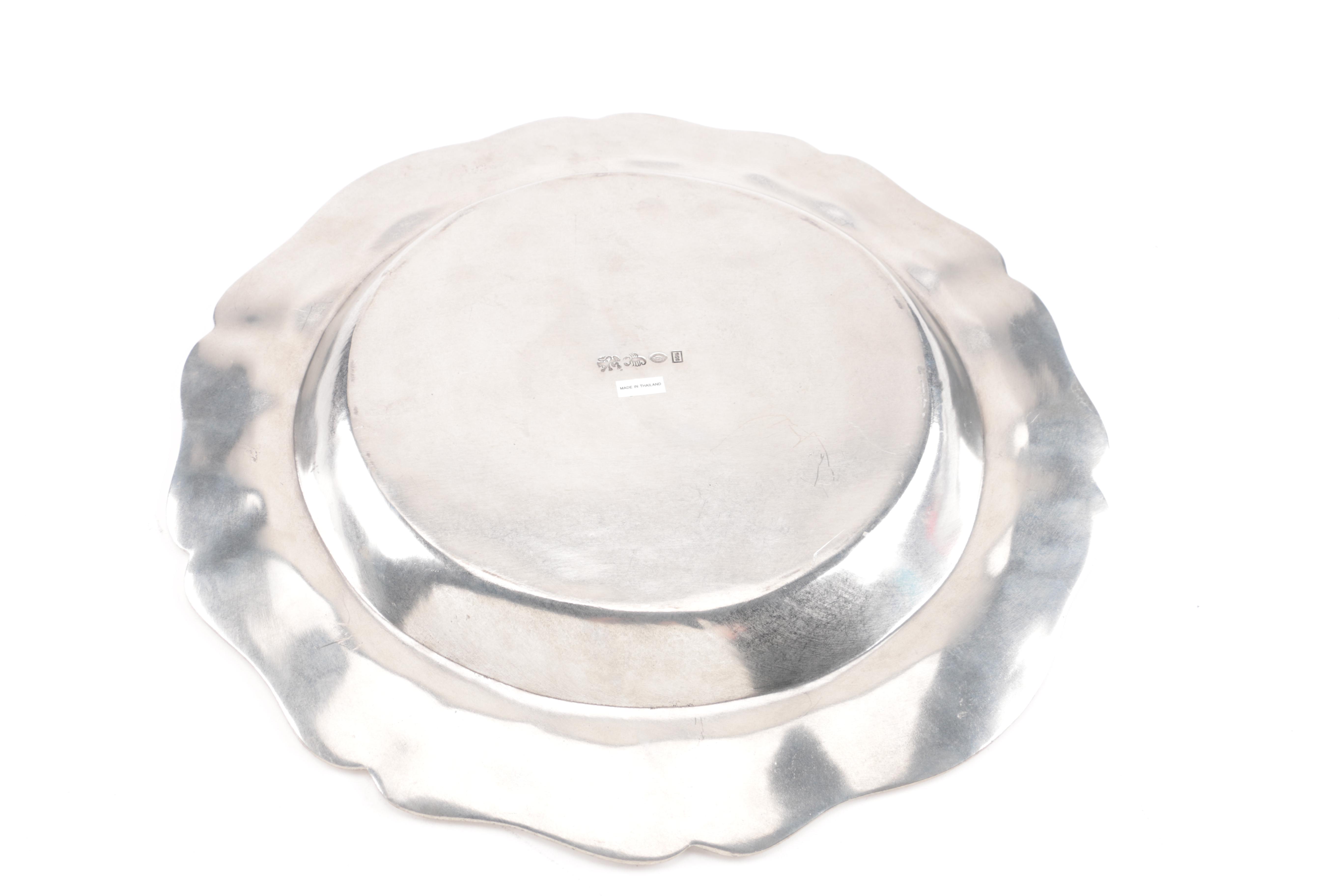 Glass and Pewter Serving Plates