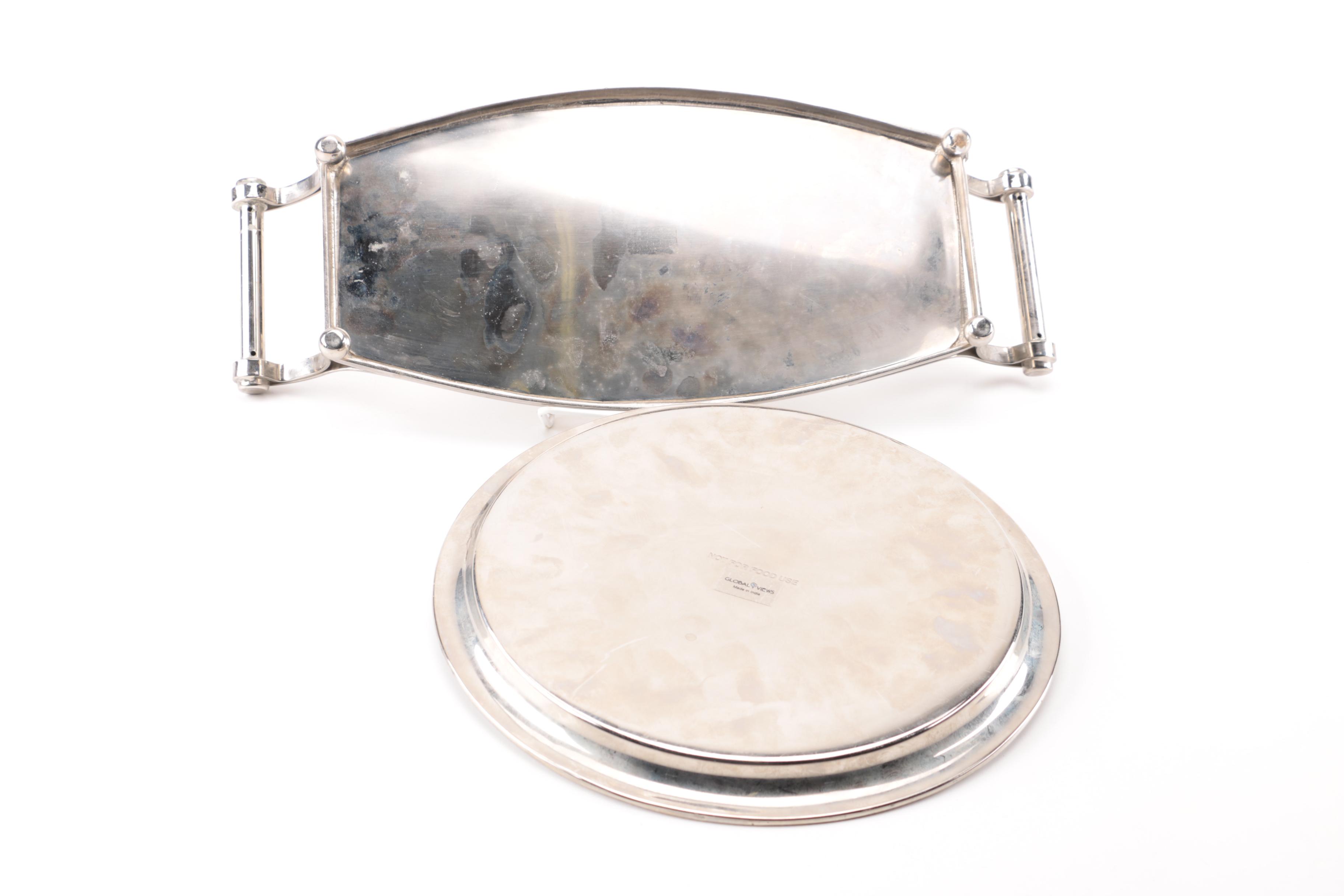 Silver Tone Decorative Trays