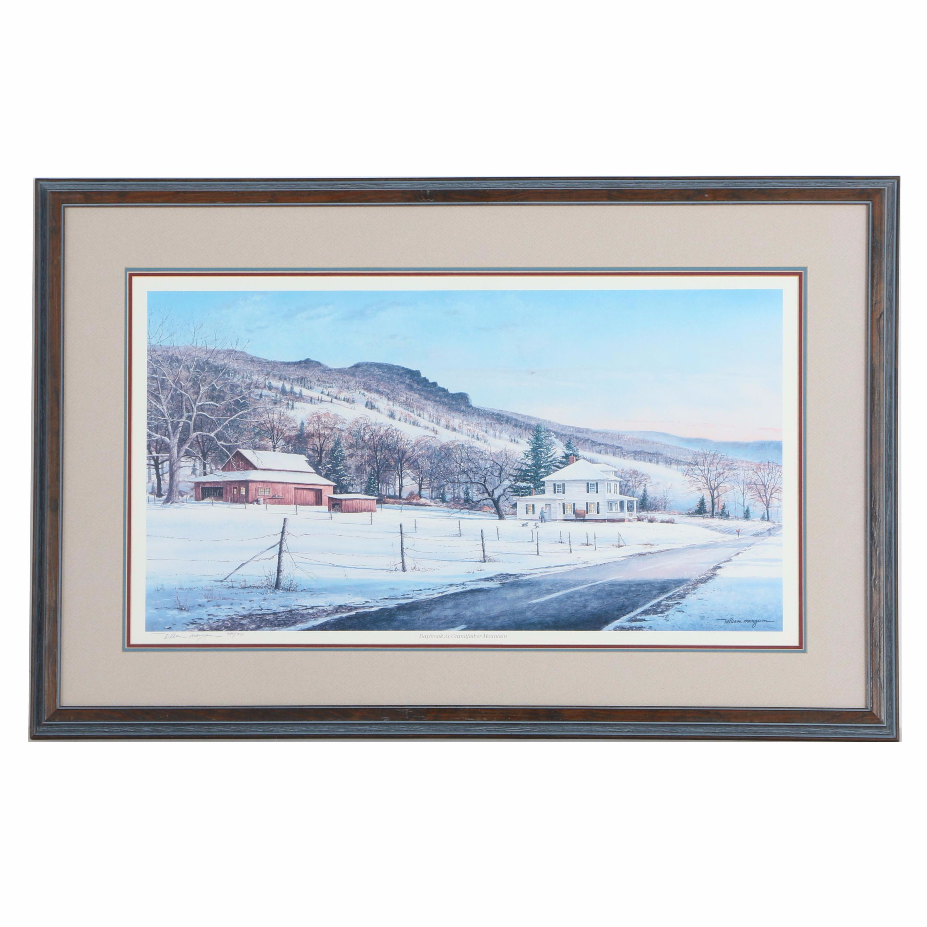 Signed Limited Edition Offset Lithograph "Daybreak At Grandfather Mountain"