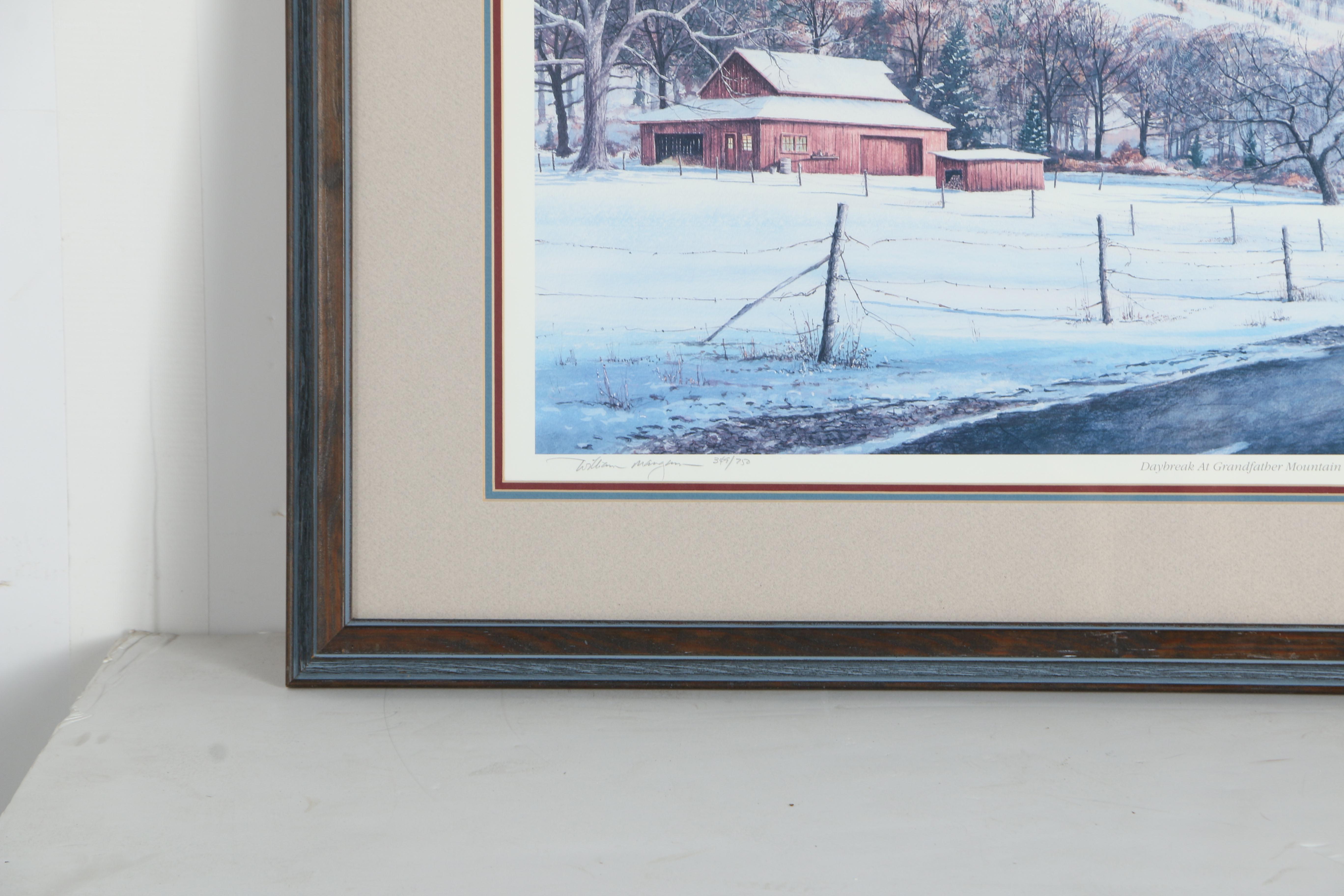 Signed Limited Edition Offset Lithograph "Daybreak At Grandfather Mountain"