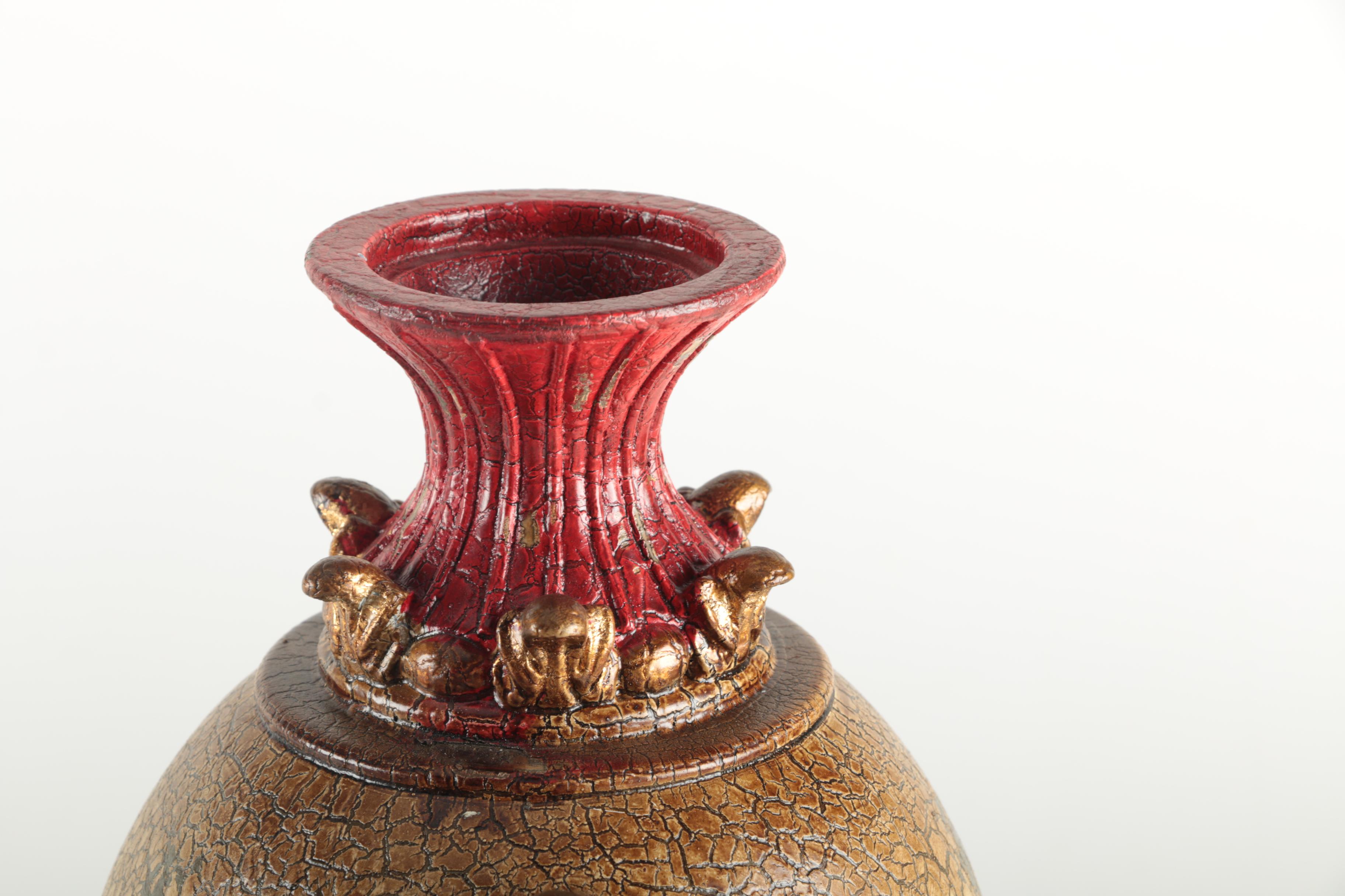 Ornate Gold Tone Resin Vase