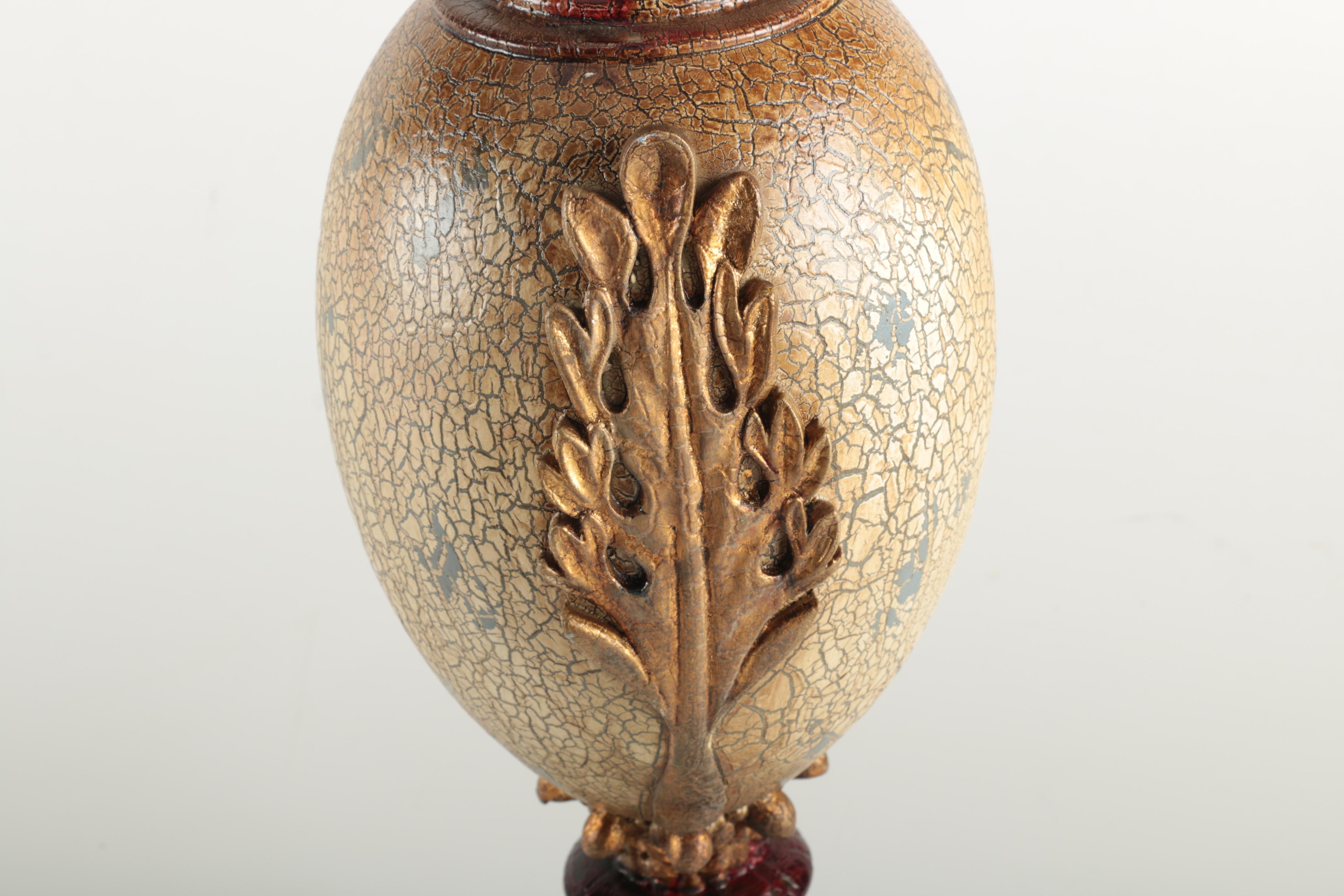 Ornate Gold Tone Resin Vase