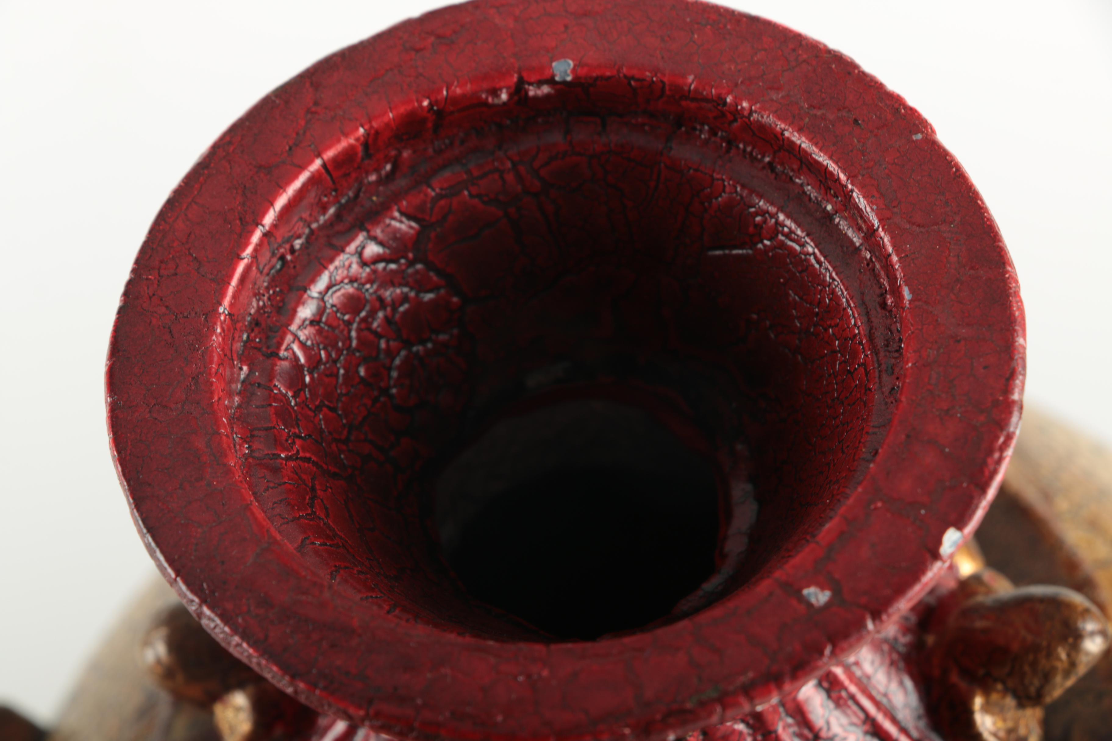 Ornate Gold Tone Resin Vase