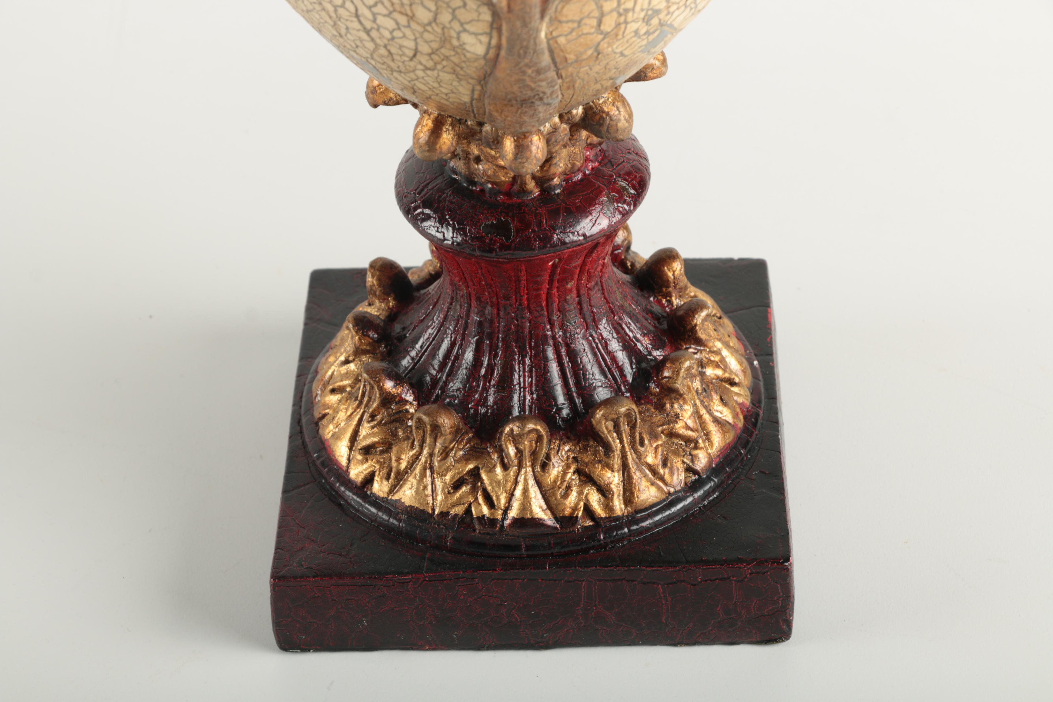 Ornate Gold Tone Resin Vase