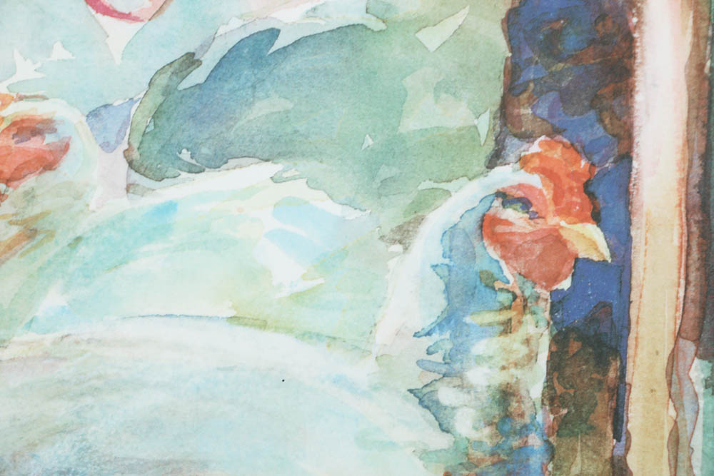 Offset Lithograph of Chickens