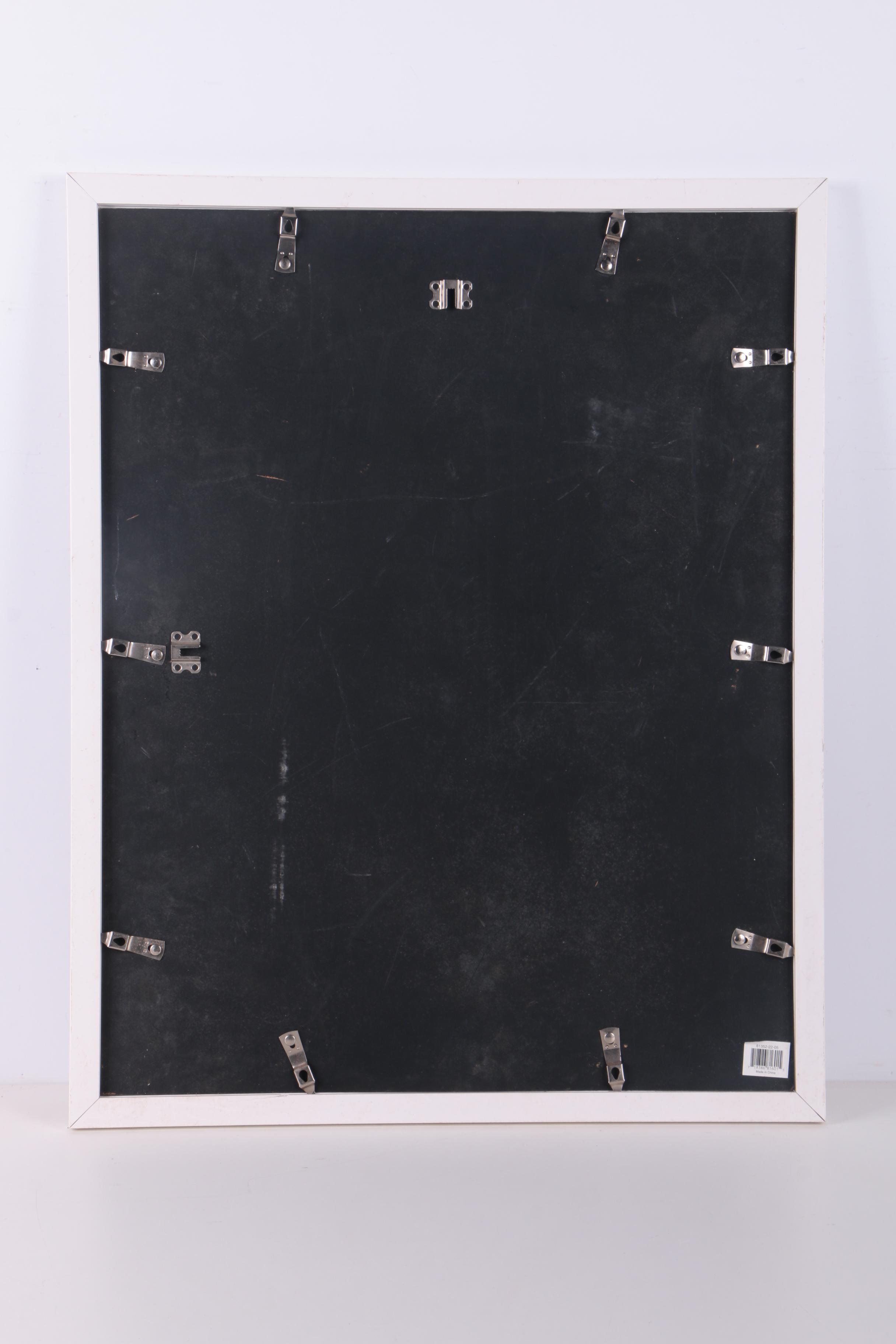 Framed Jigsaw Puzzle and Offset Lithograph on Paper of a Garden Scene