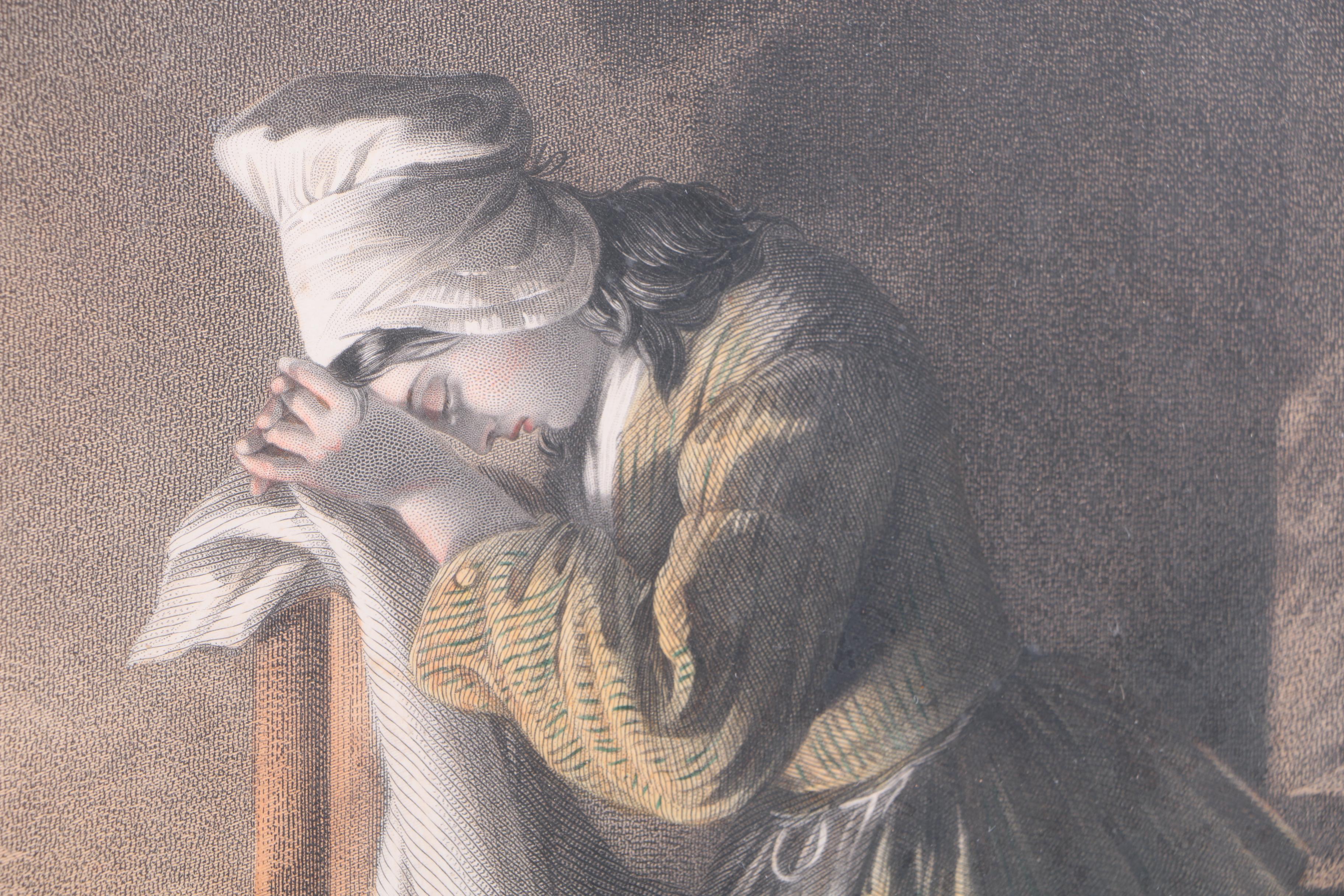 Hand-Colored Engraving "Hopes and Fears"