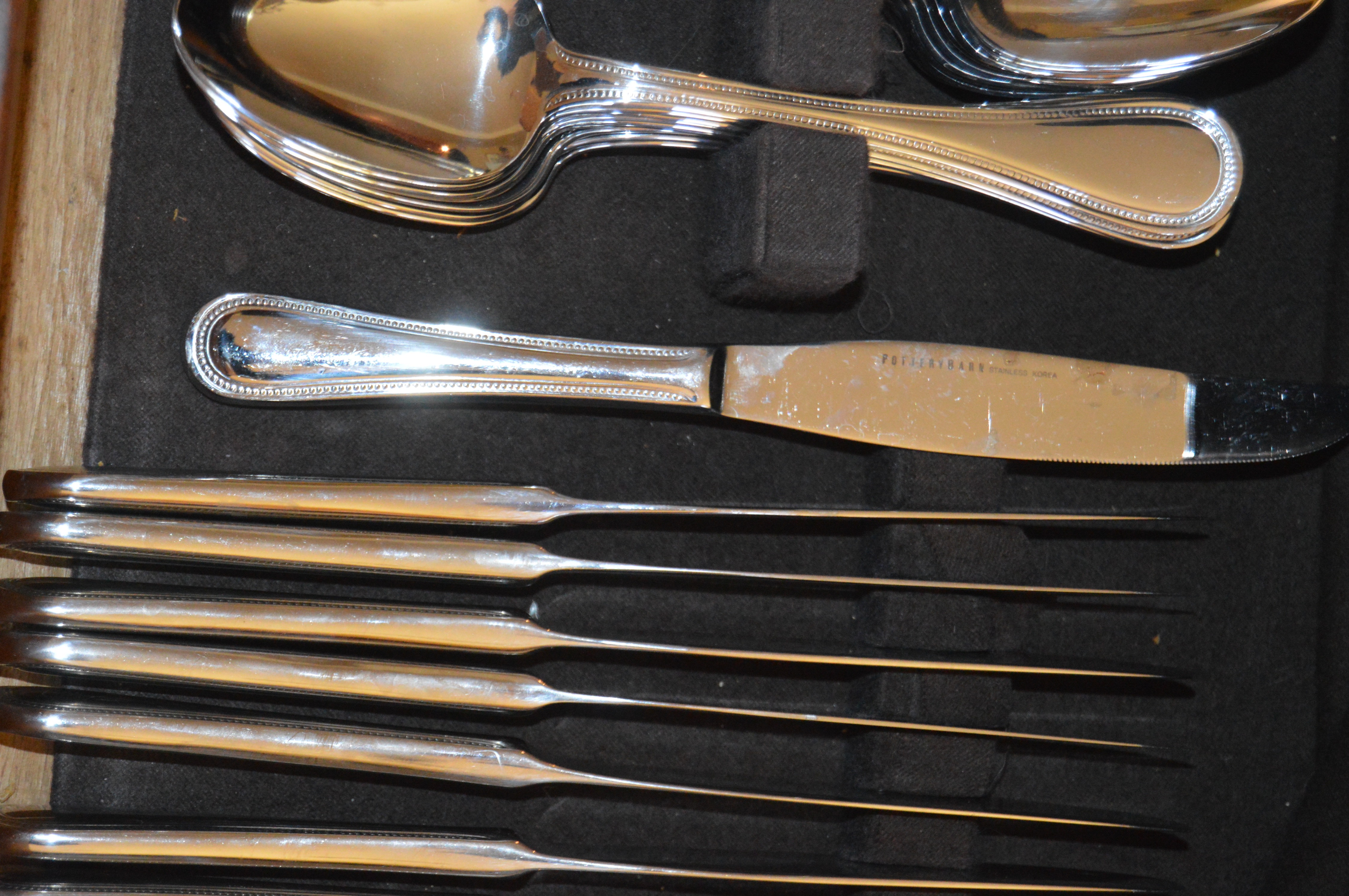 Pottery Barn "Adele" Stainless Flatware, Service for Thirty-Six