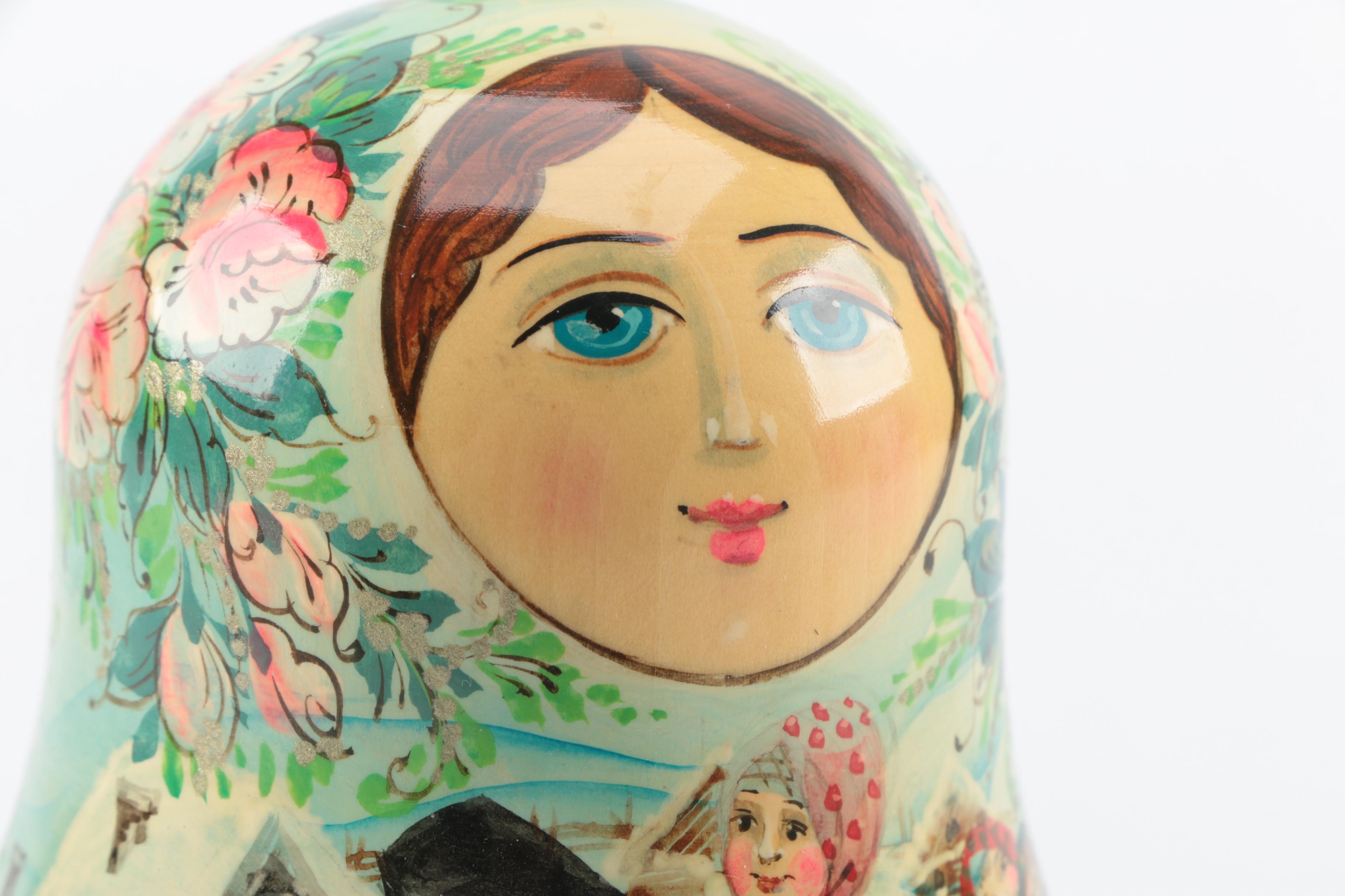 Matroyshska Winter Themed Nesting Doll