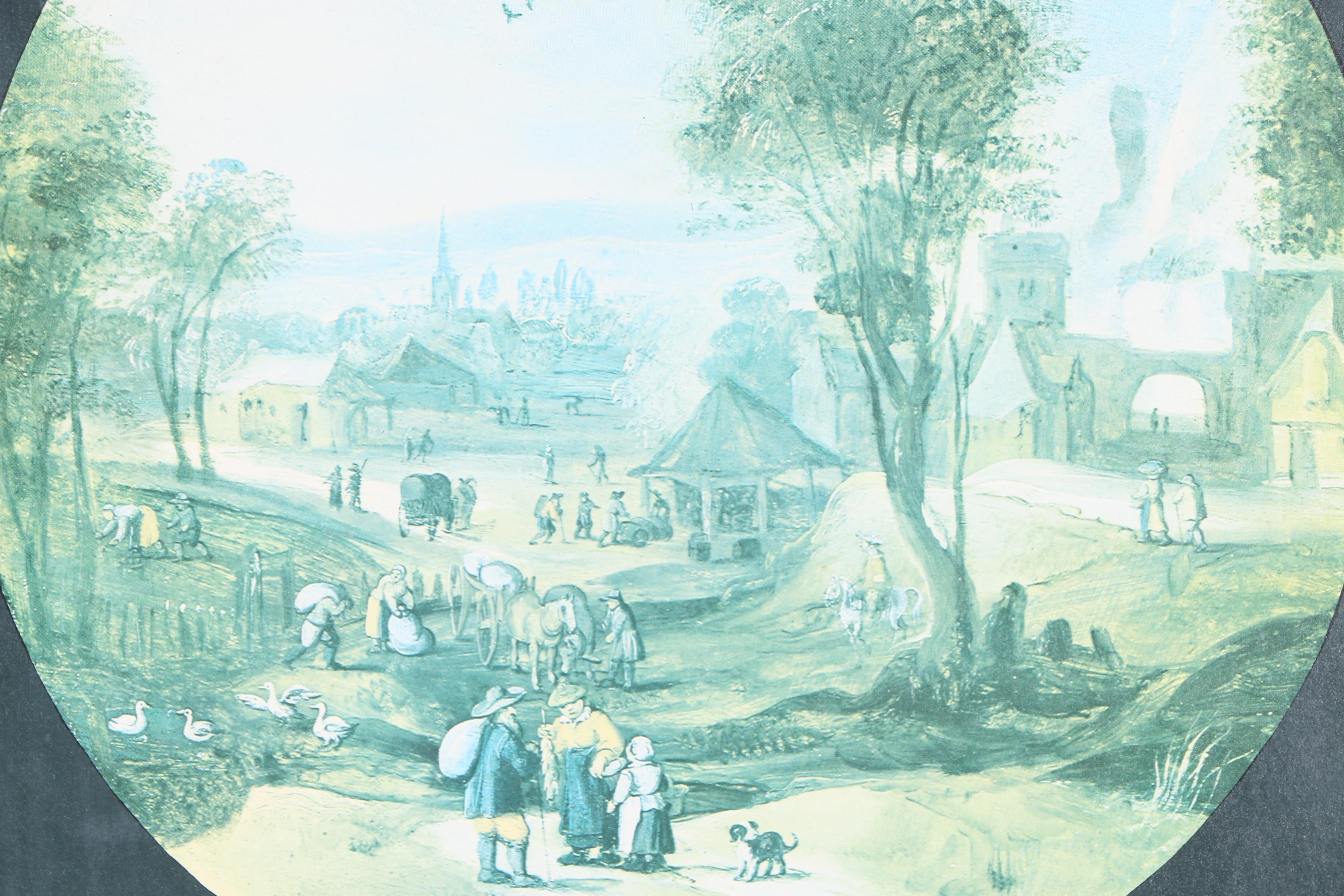 Two Offset Lithographs of Nostalgic Village Scenes