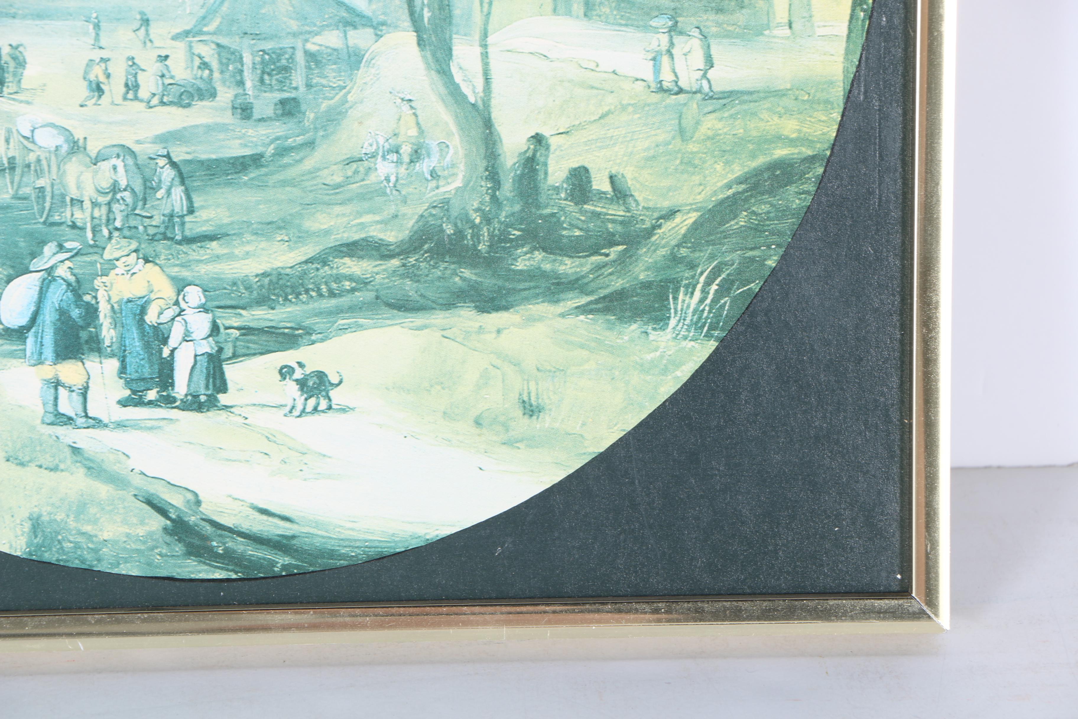 Two Offset Lithographs of Nostalgic Village Scenes