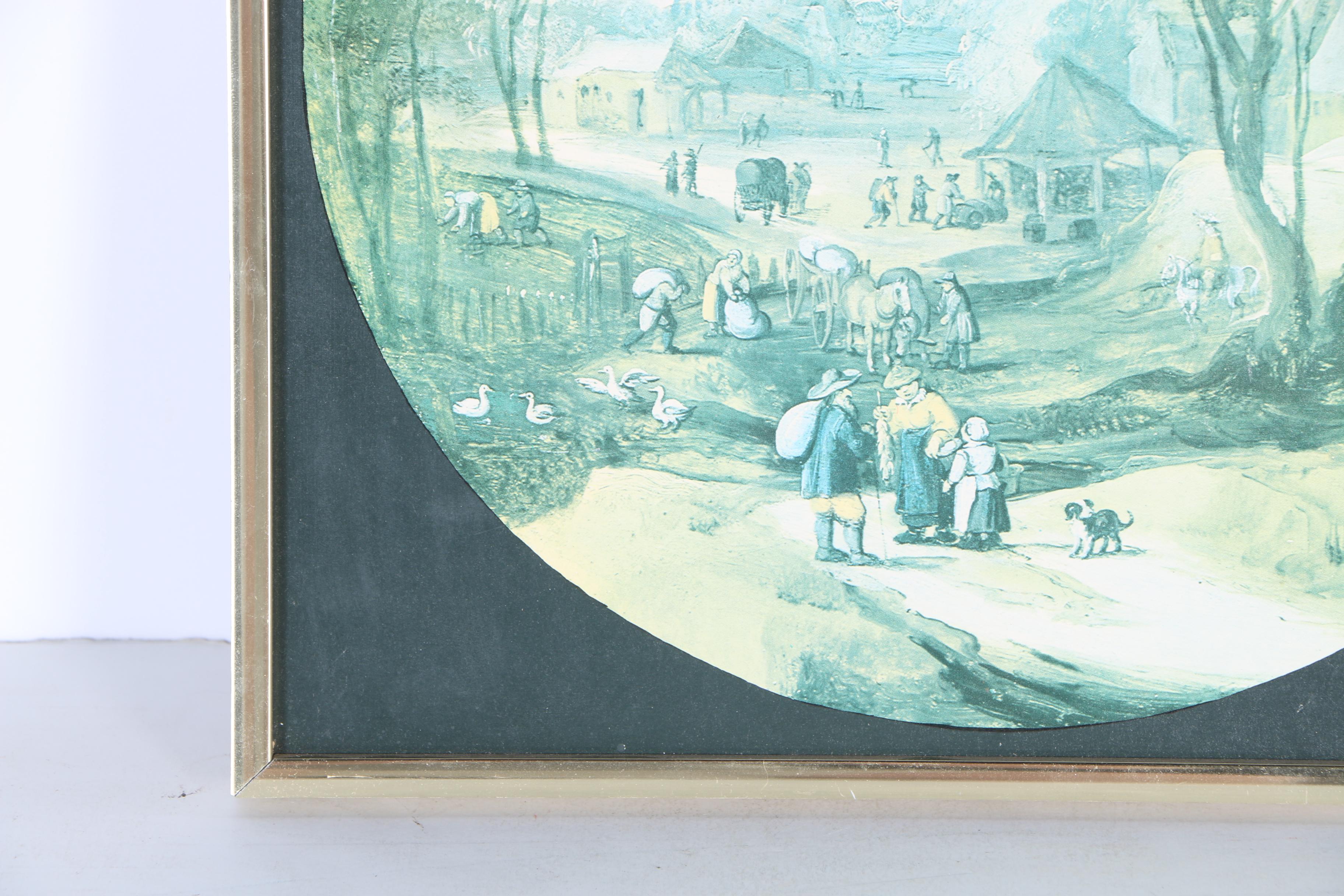 Two Offset Lithographs of Nostalgic Village Scenes