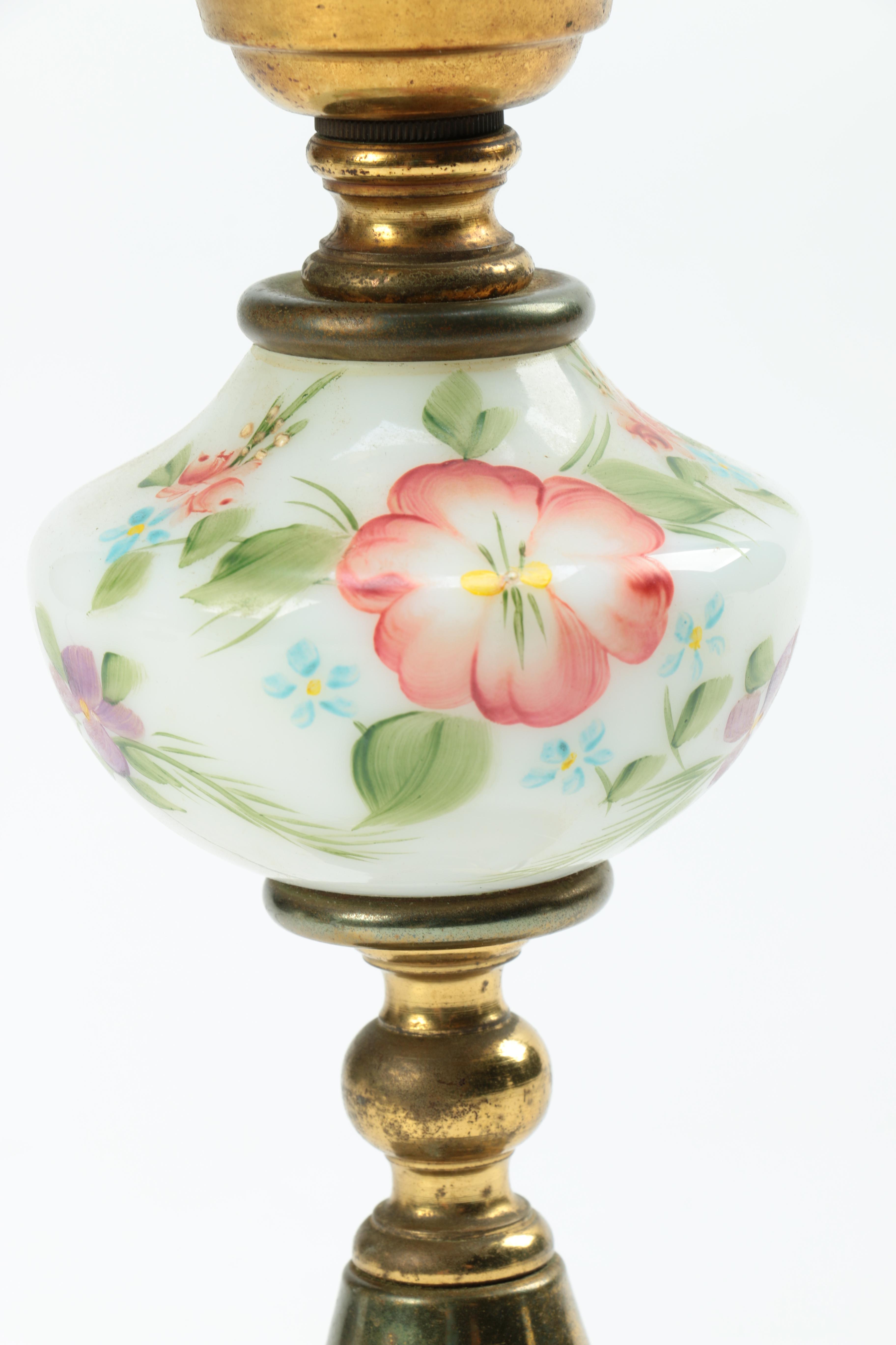 A Selection of Three Milk Glass Lamps