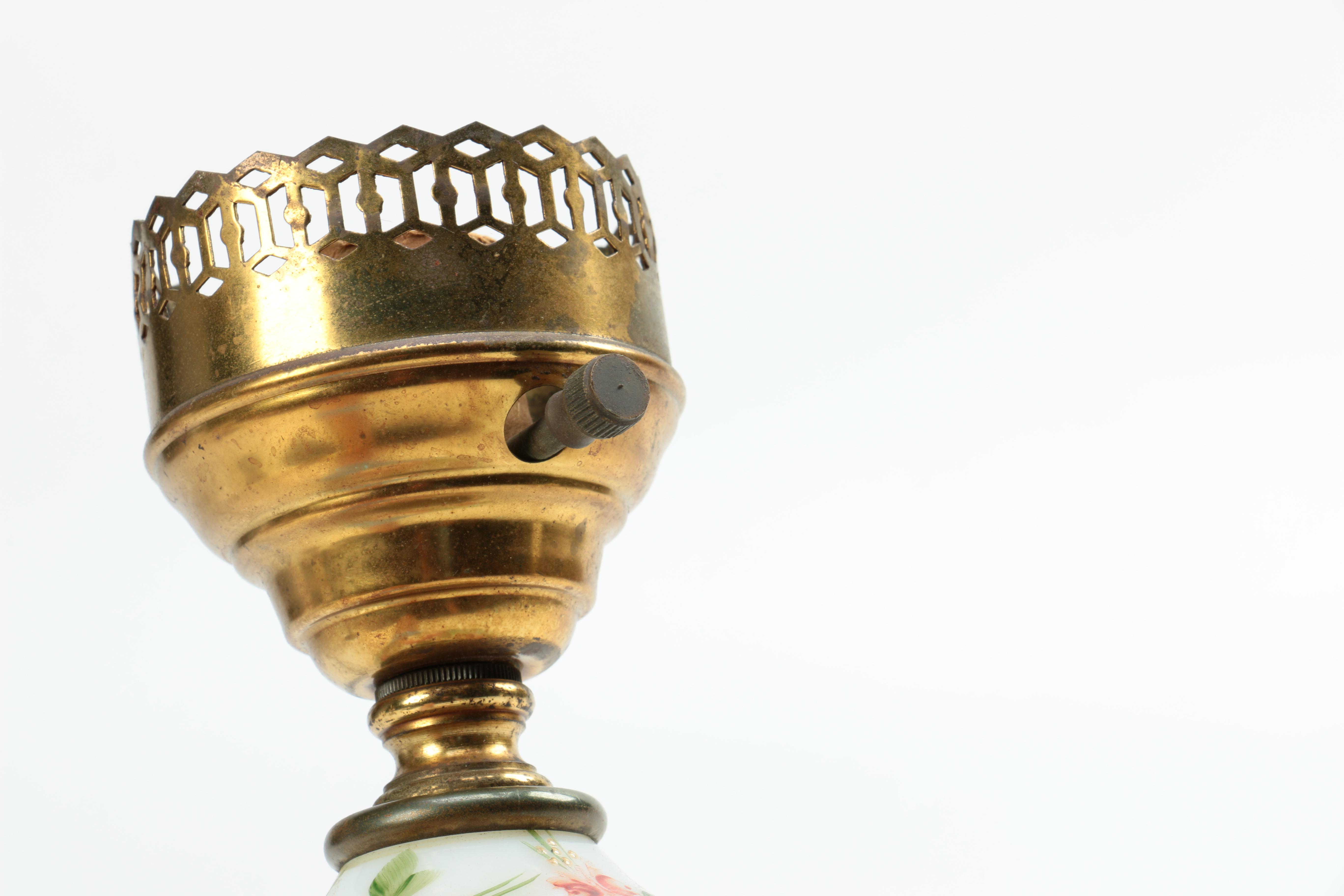 A Selection of Three Milk Glass Lamps