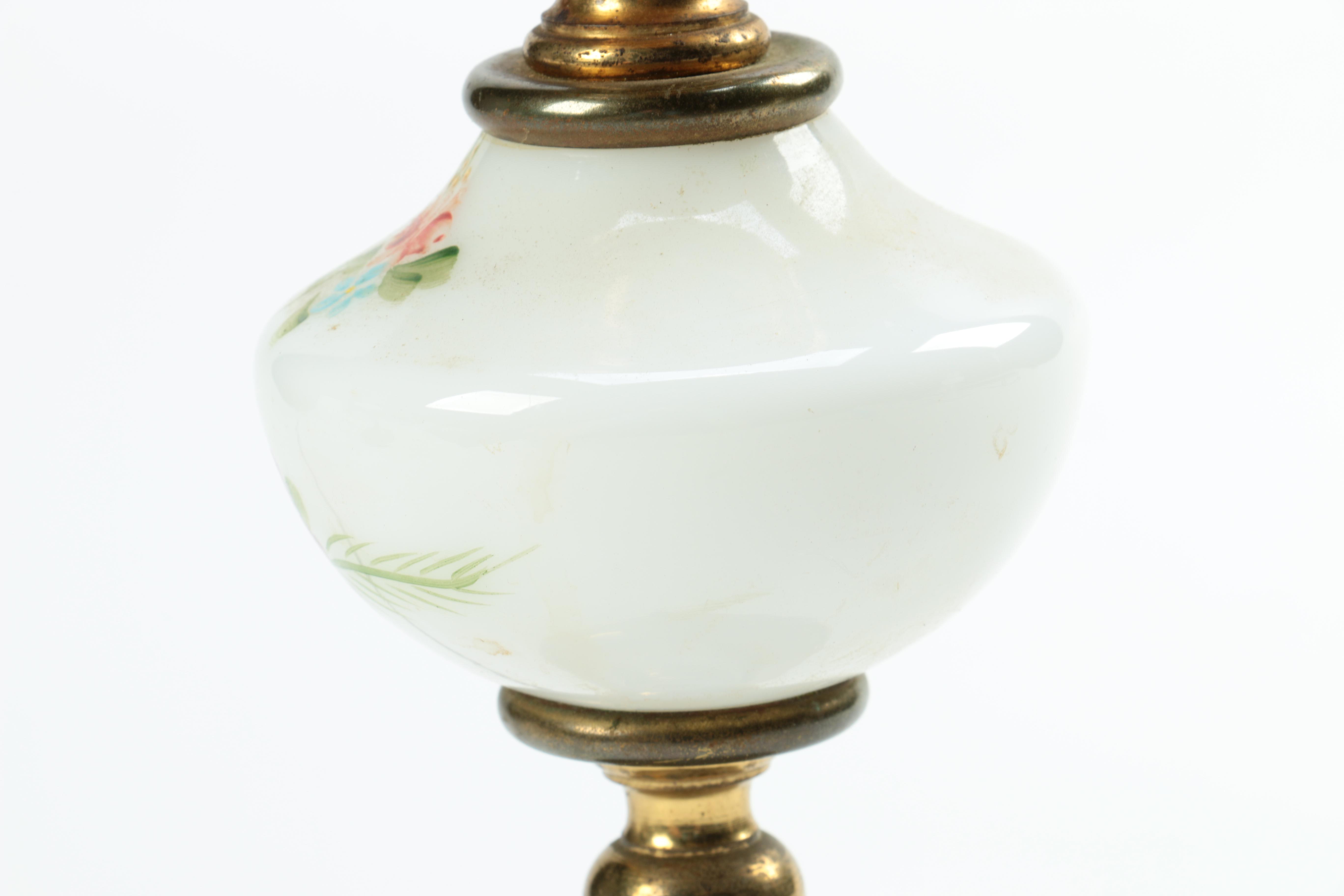 A Selection of Three Milk Glass Lamps