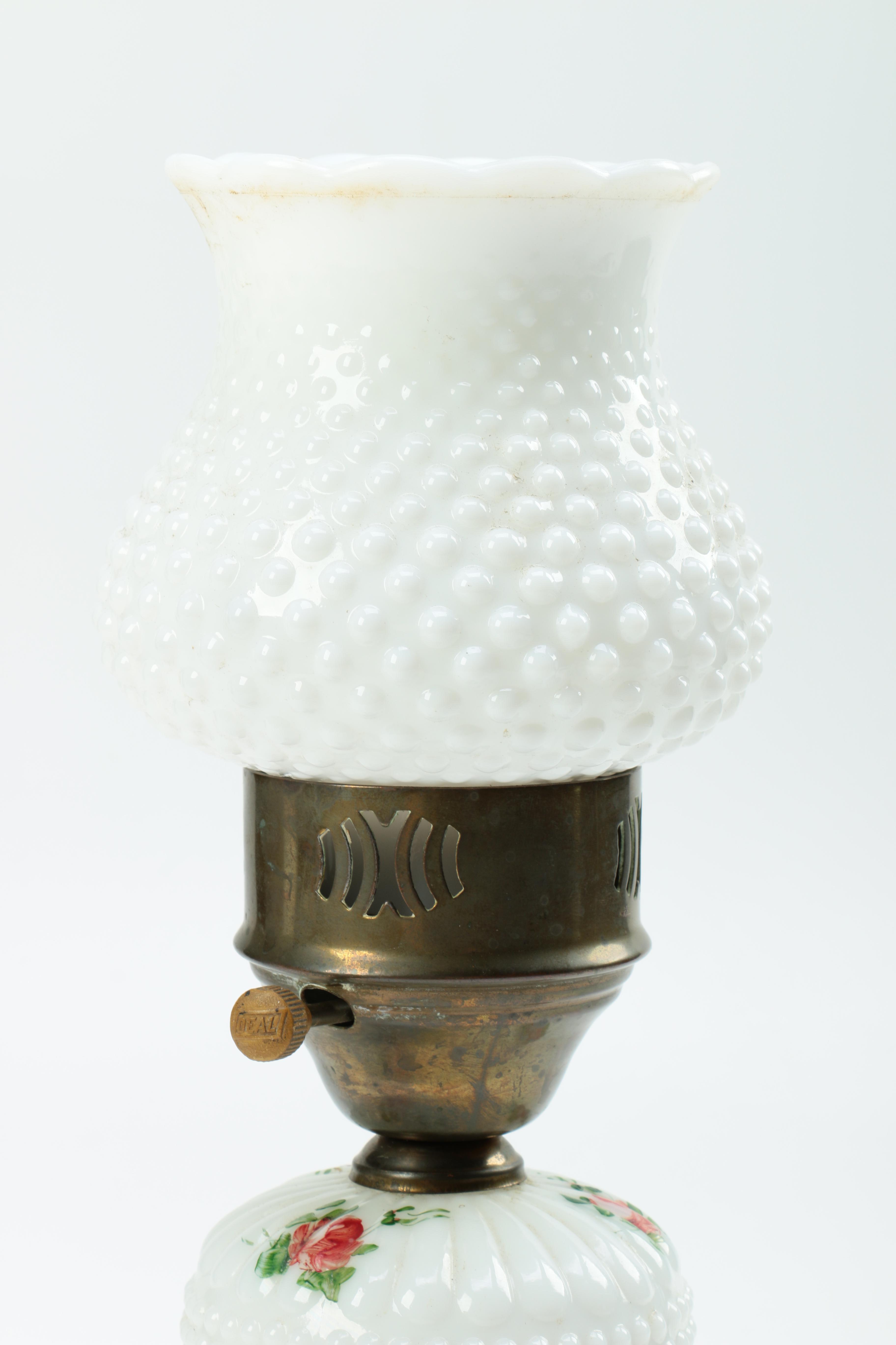 A Selection of Three Milk Glass Lamps