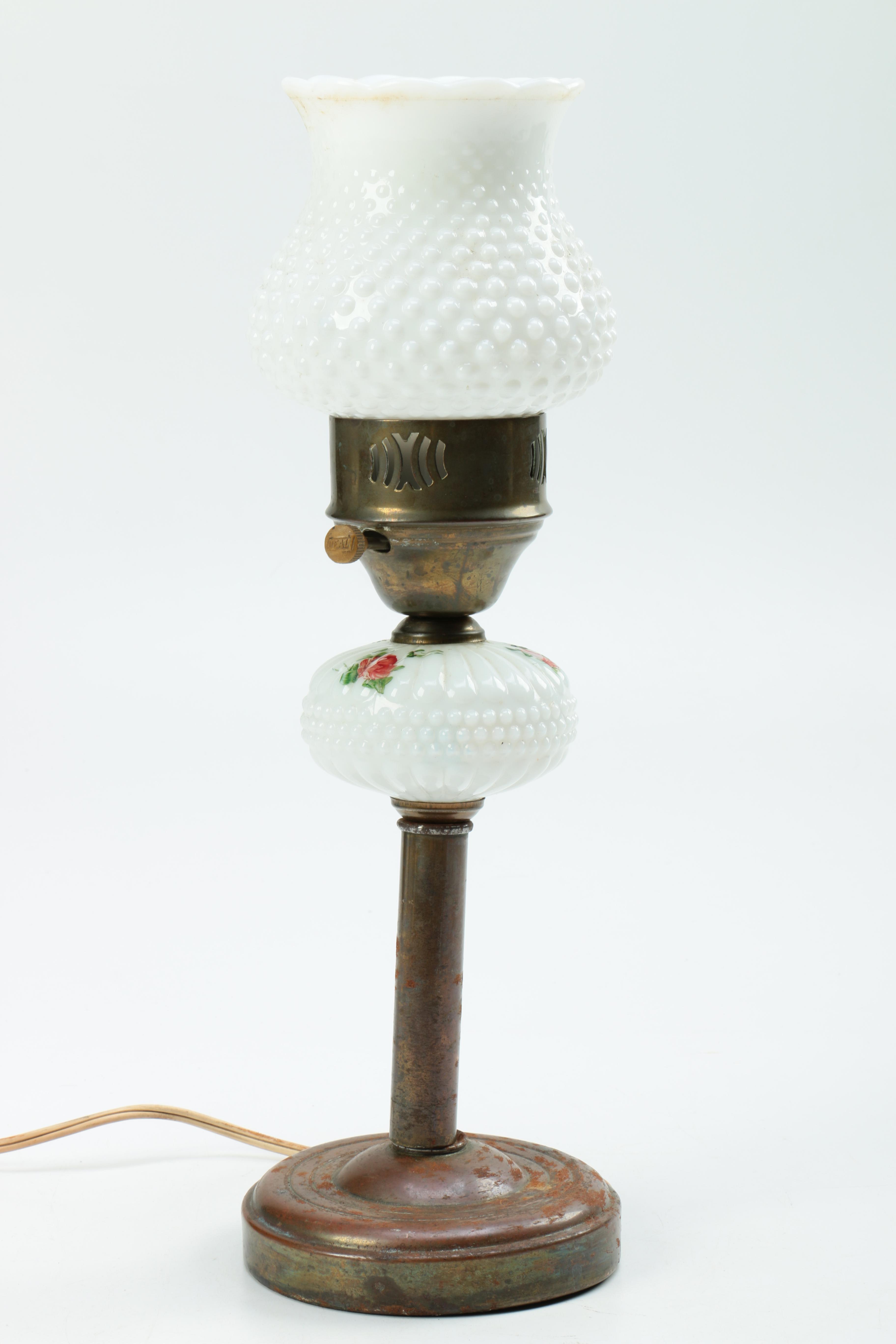 A Selection of Three Milk Glass Lamps