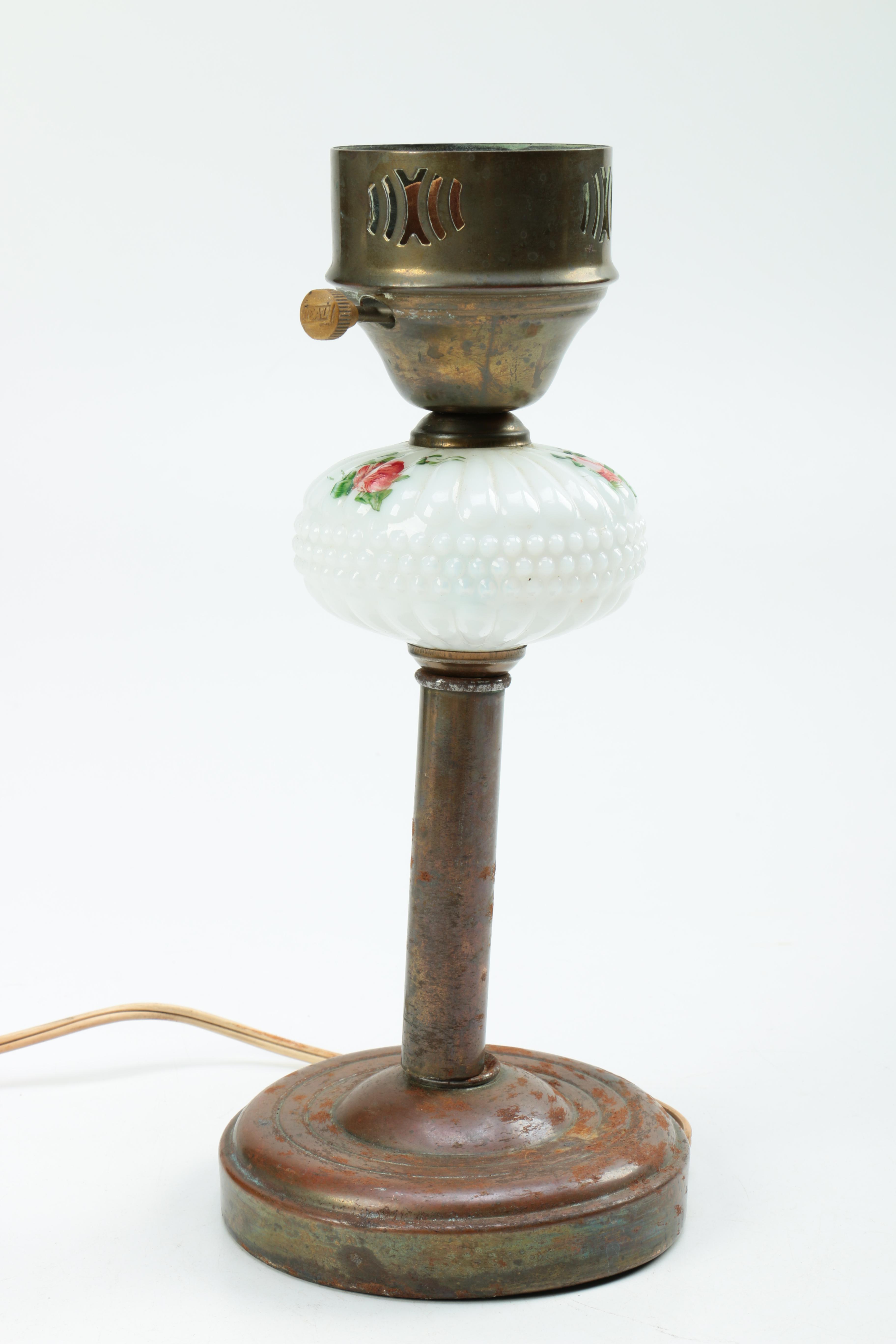 A Selection of Three Milk Glass Lamps