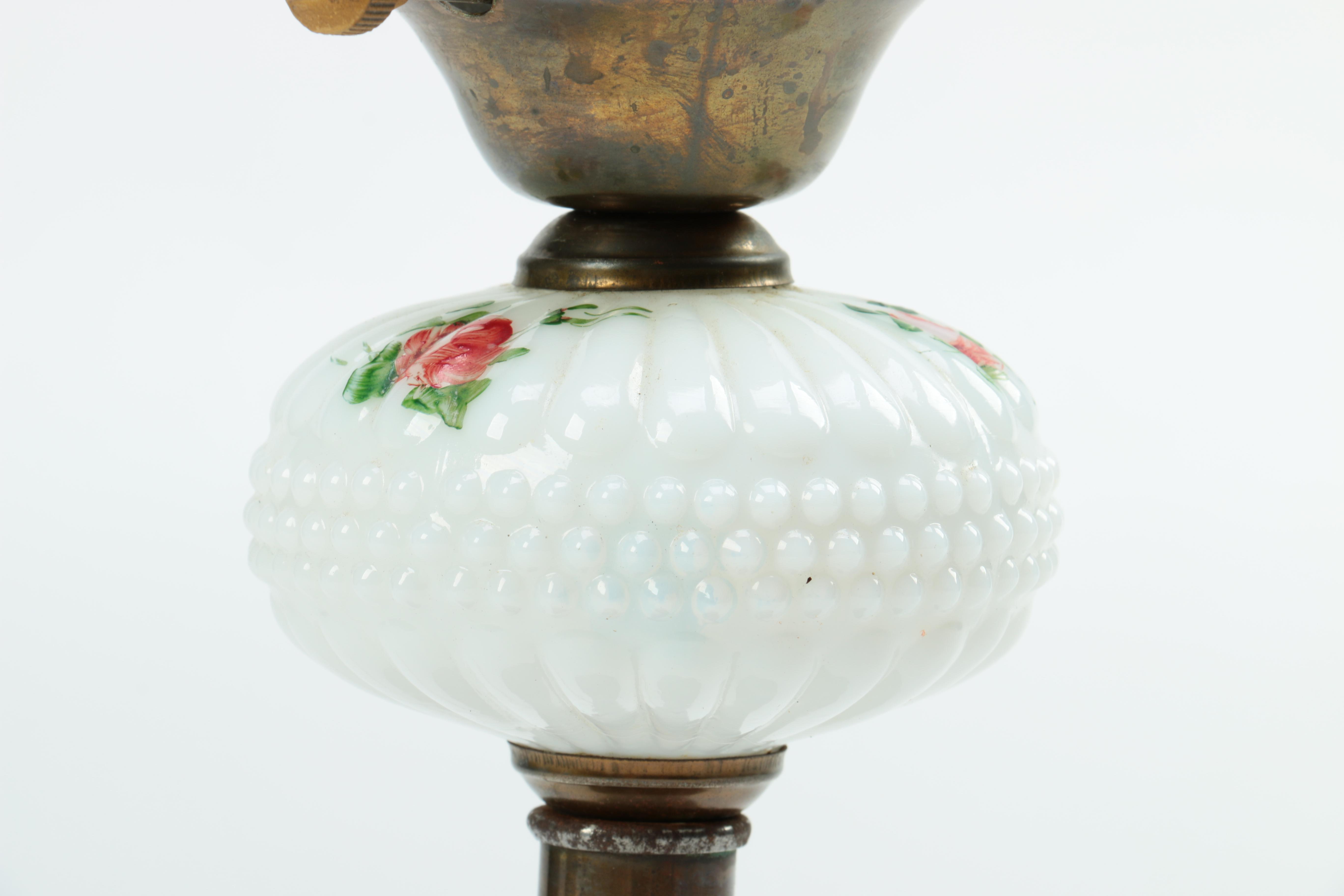 A Selection of Three Milk Glass Lamps