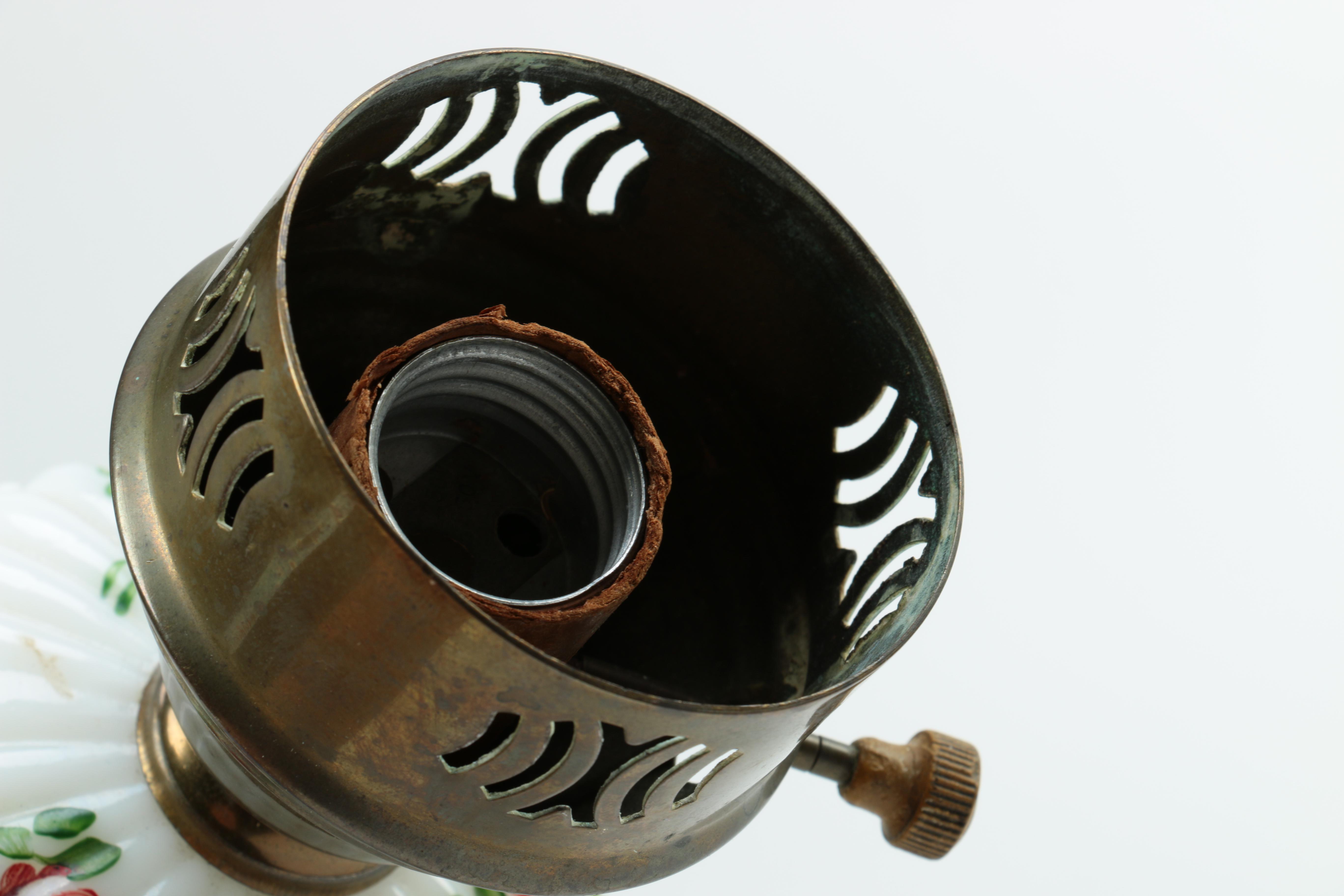 A Selection of Three Milk Glass Lamps