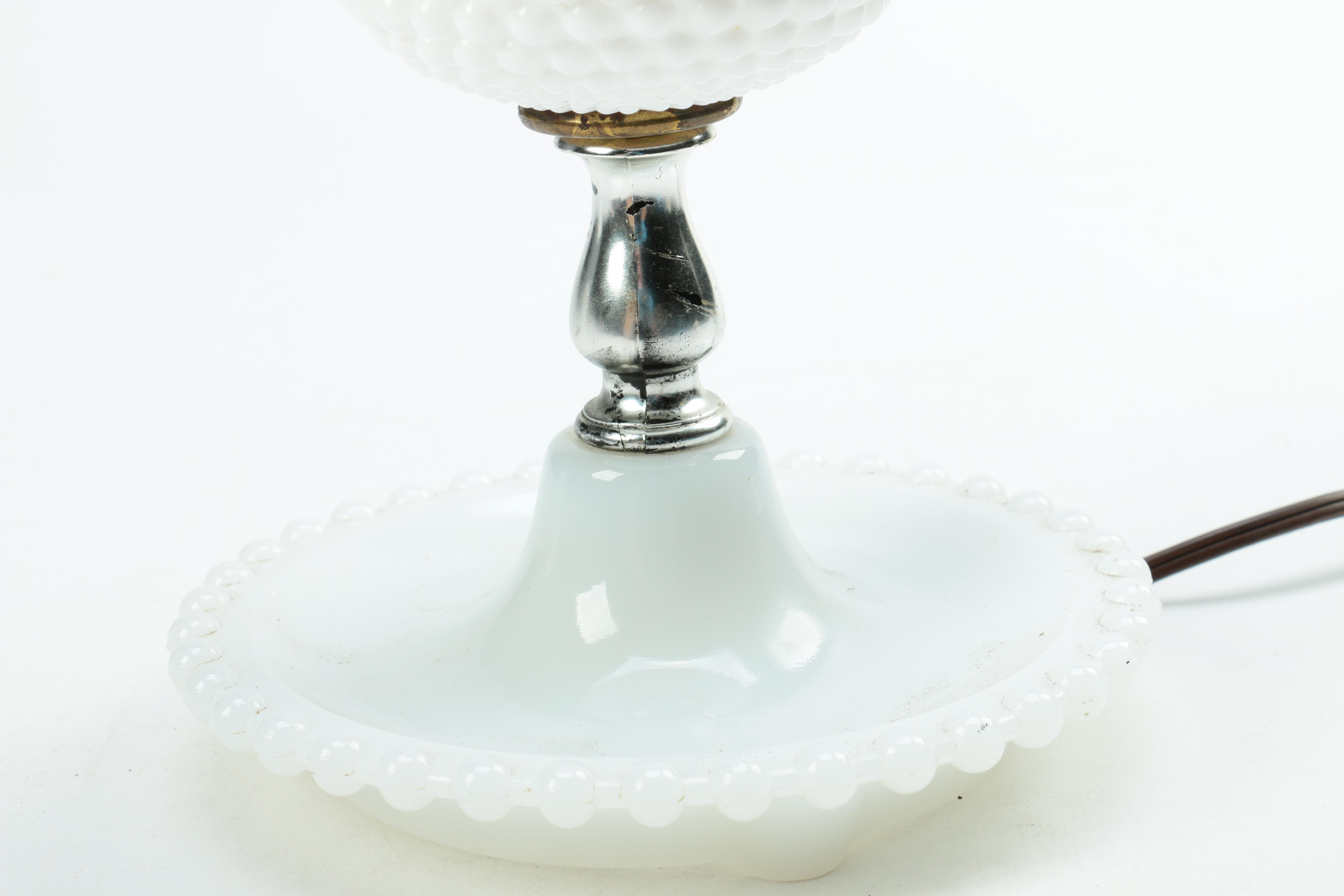 A Selection of Three Milk Glass Lamps