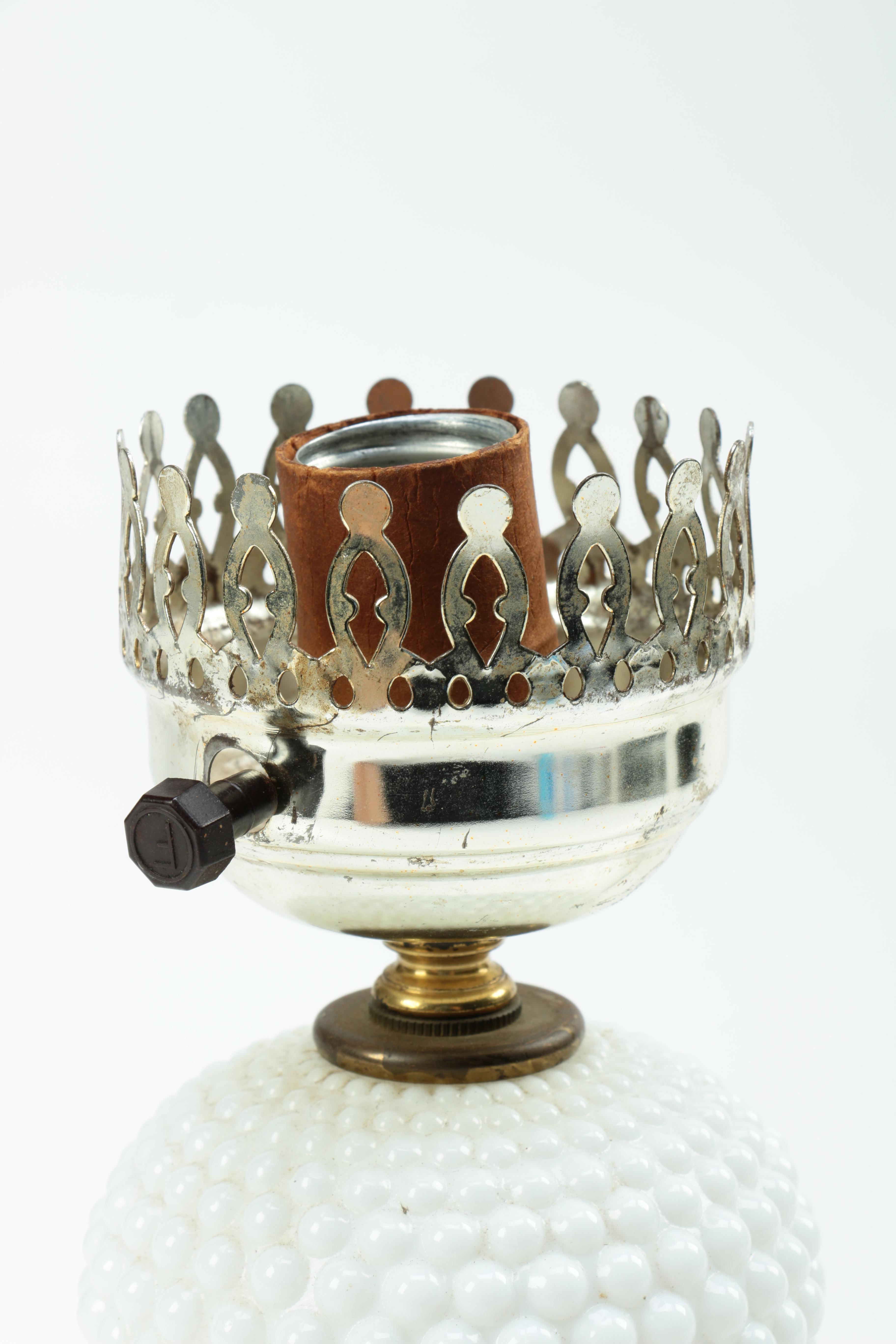 A Selection of Three Milk Glass Lamps