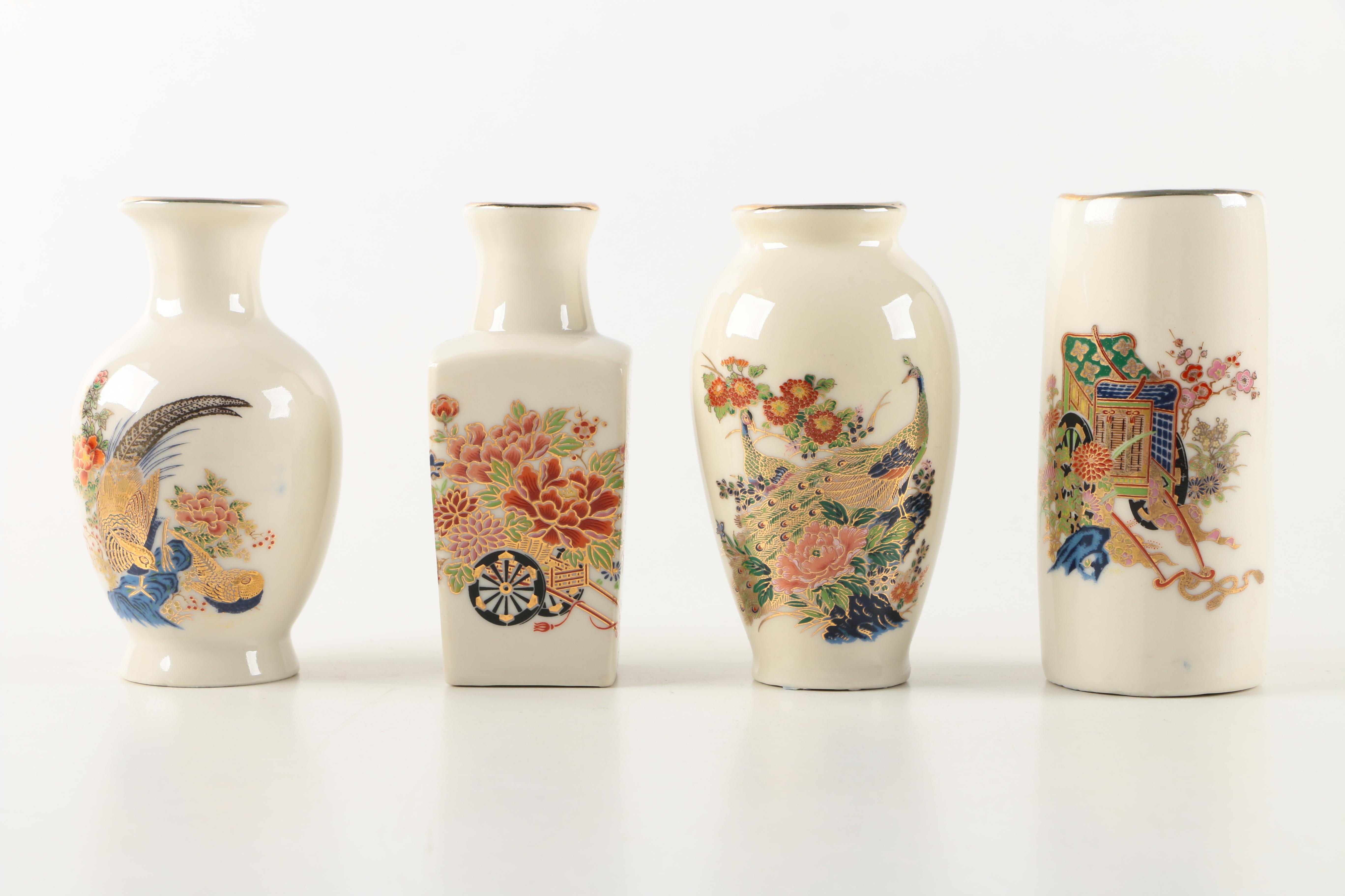 Miniature Japanese Ceramic Vases and Cups
