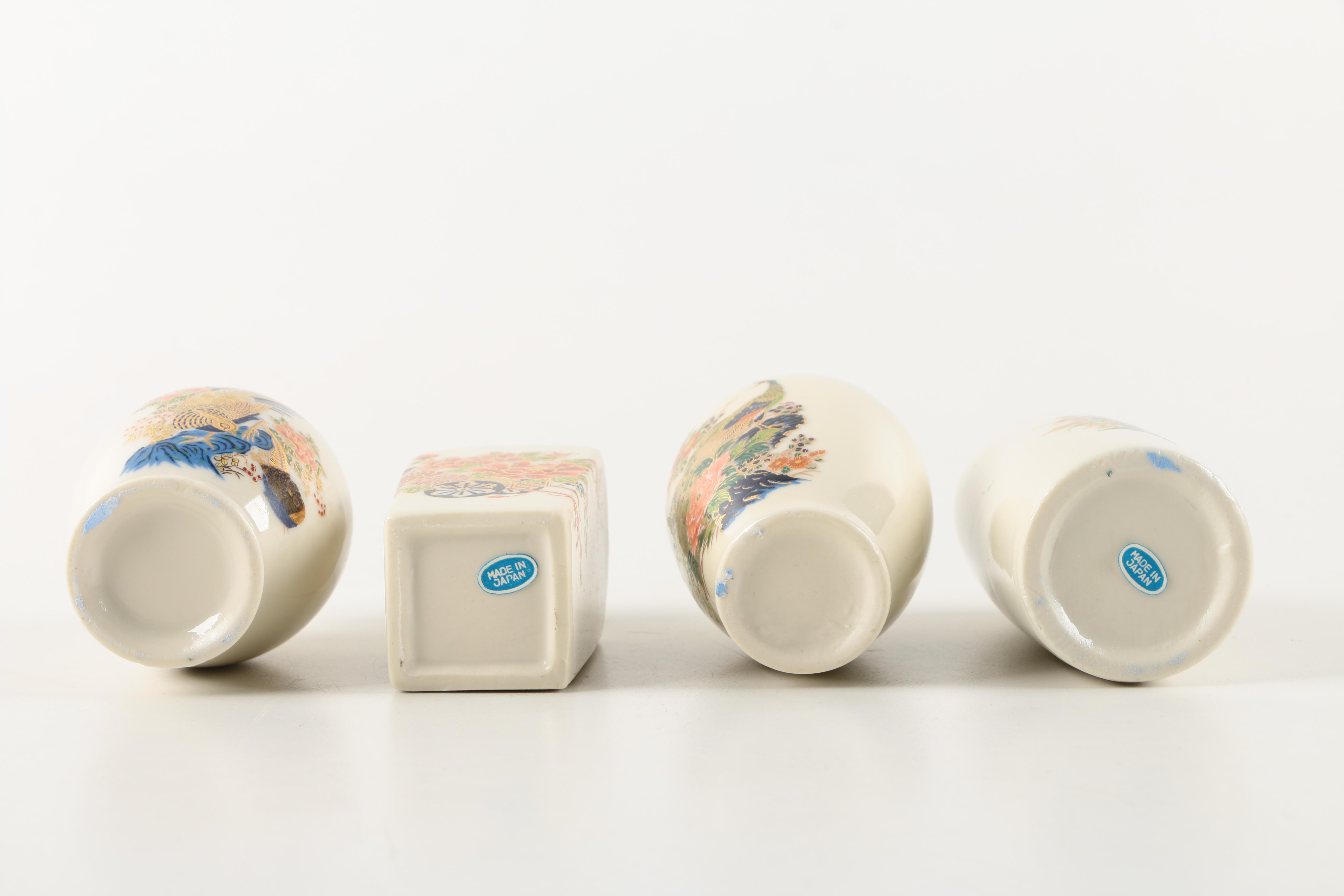 Miniature Japanese Ceramic Vases and Cups