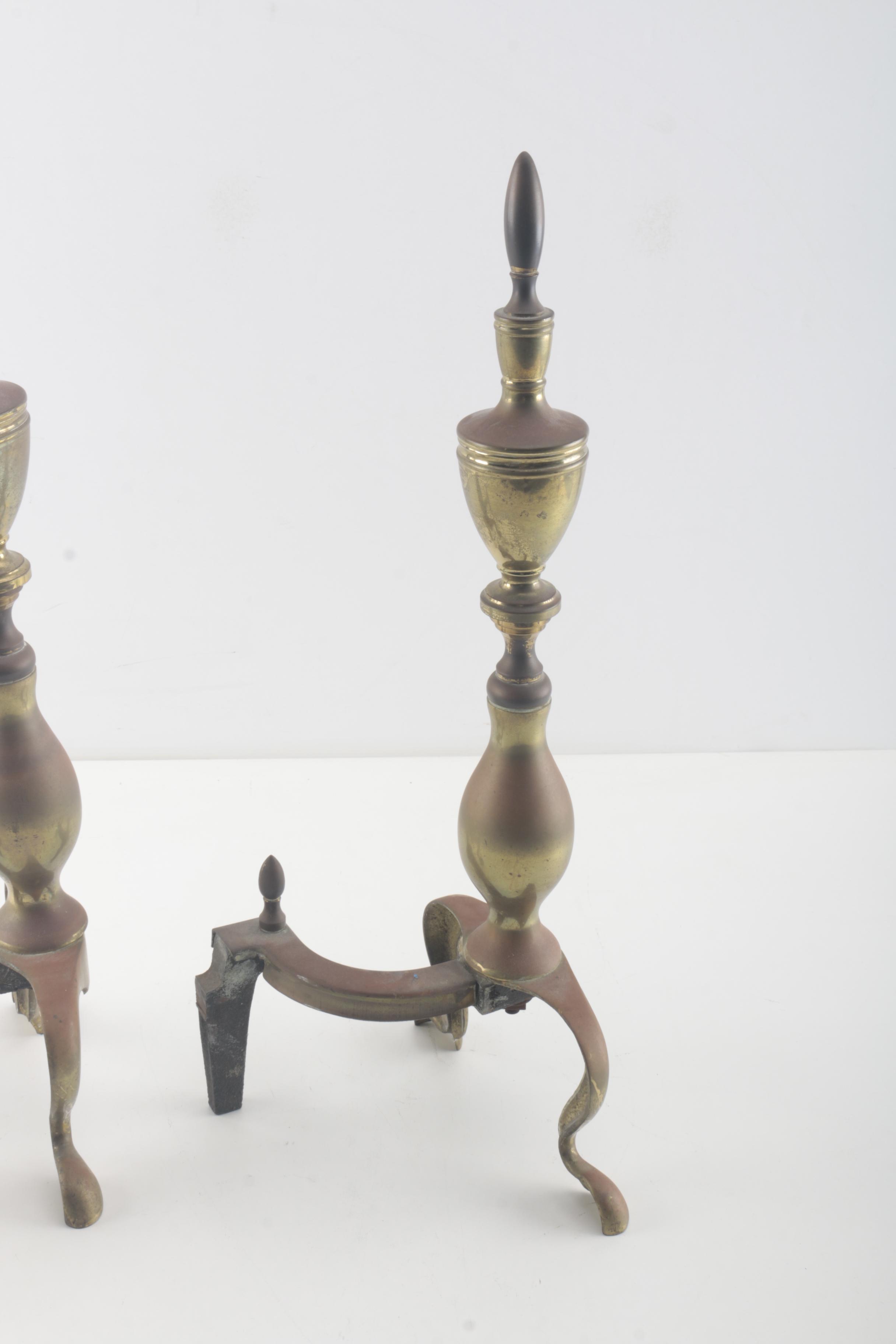 Pair of Brass Andirons