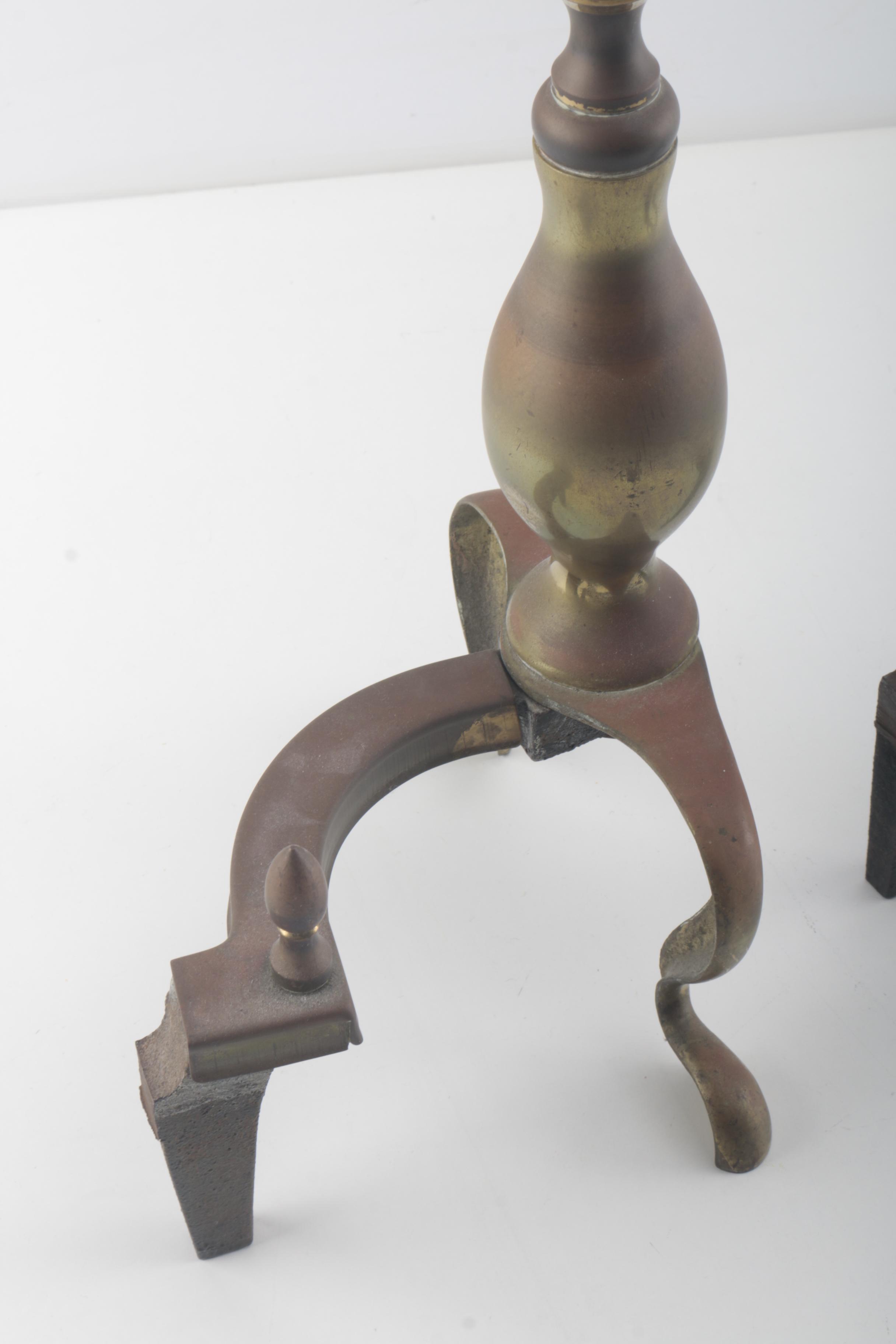 Pair of Brass Andirons