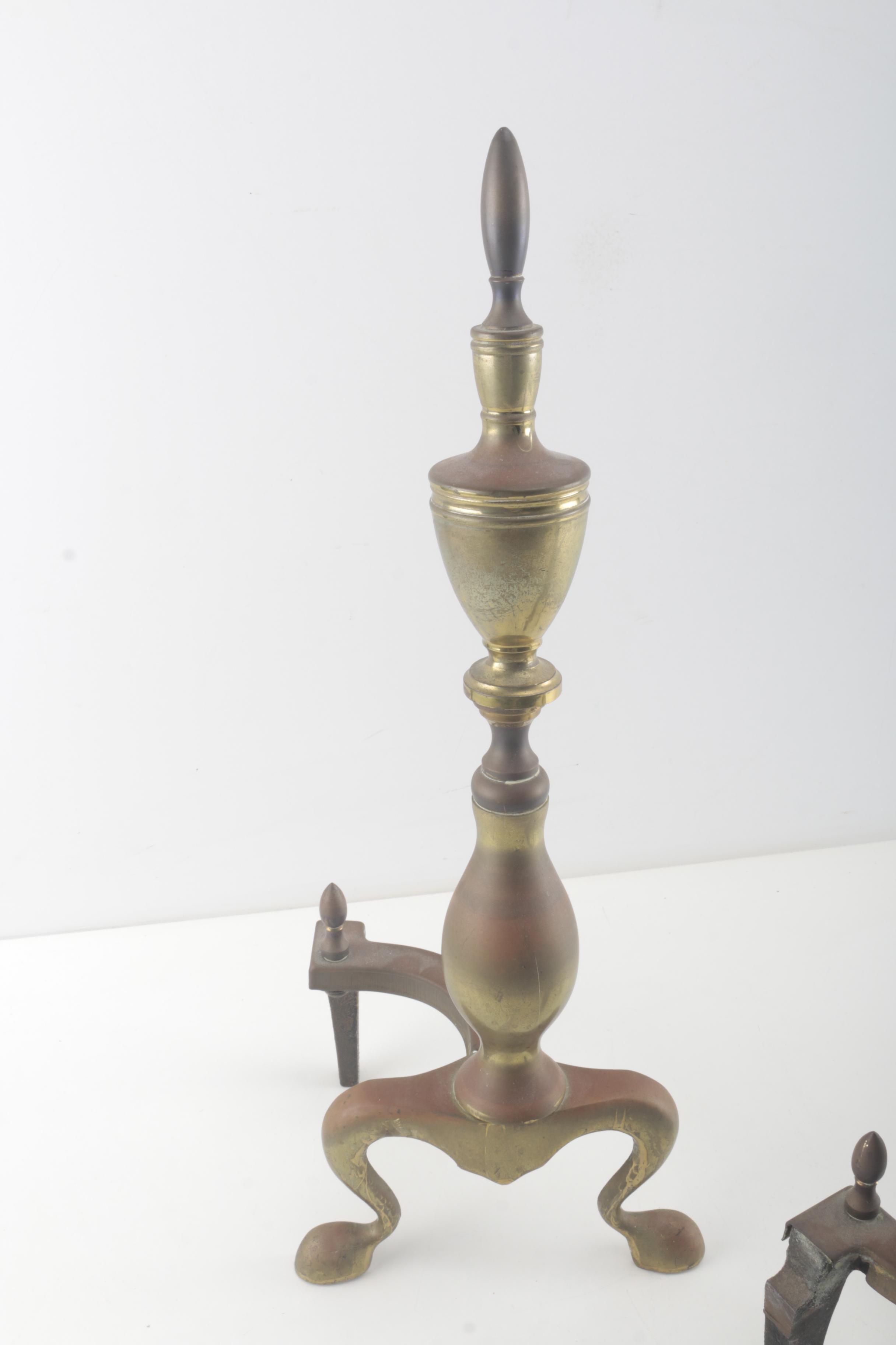Pair of Brass Andirons