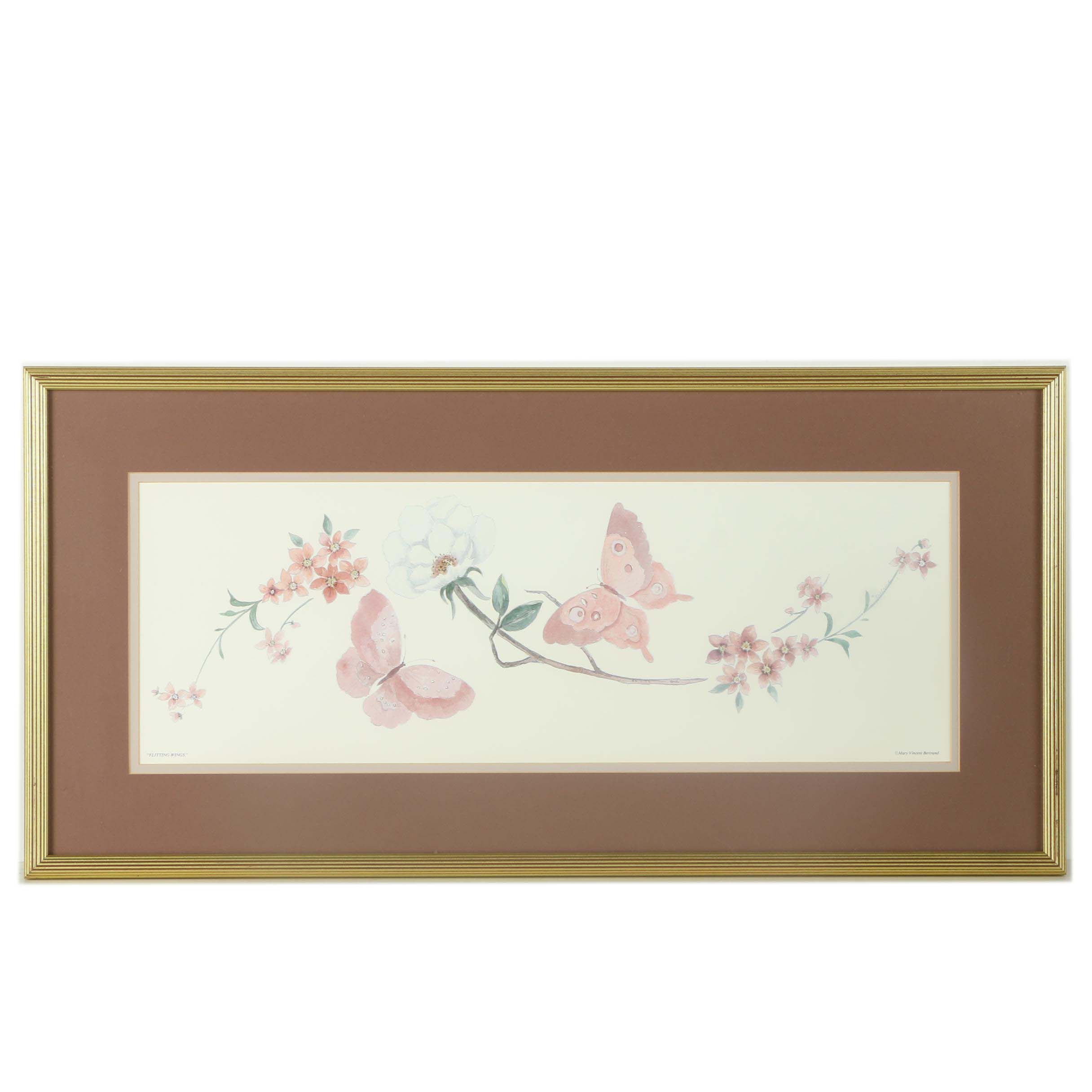 Mary Vincent Bertrand Offset Lithograph "Flitting Wings"
