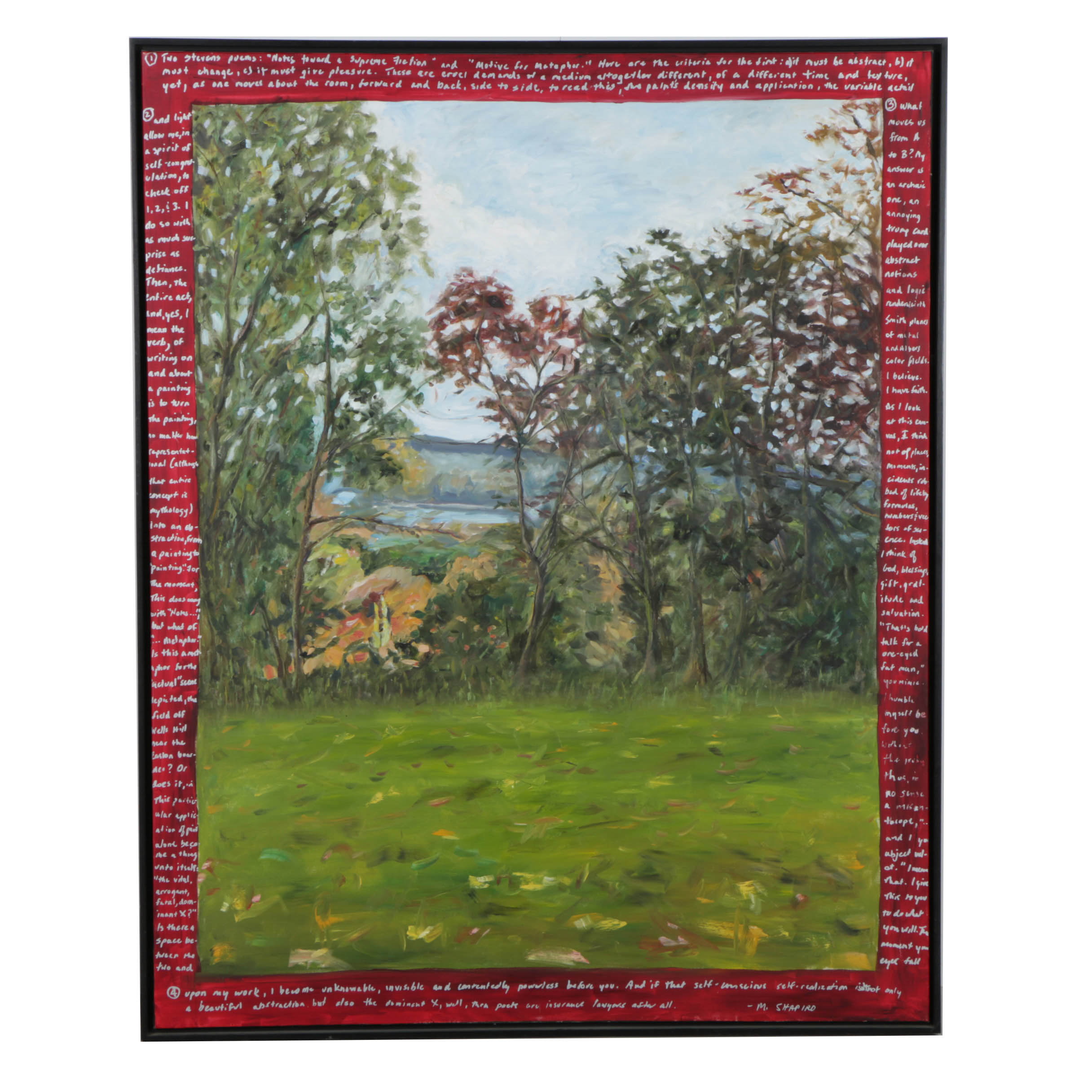M. Shapiro Oil Painting on Canvas Landscape
