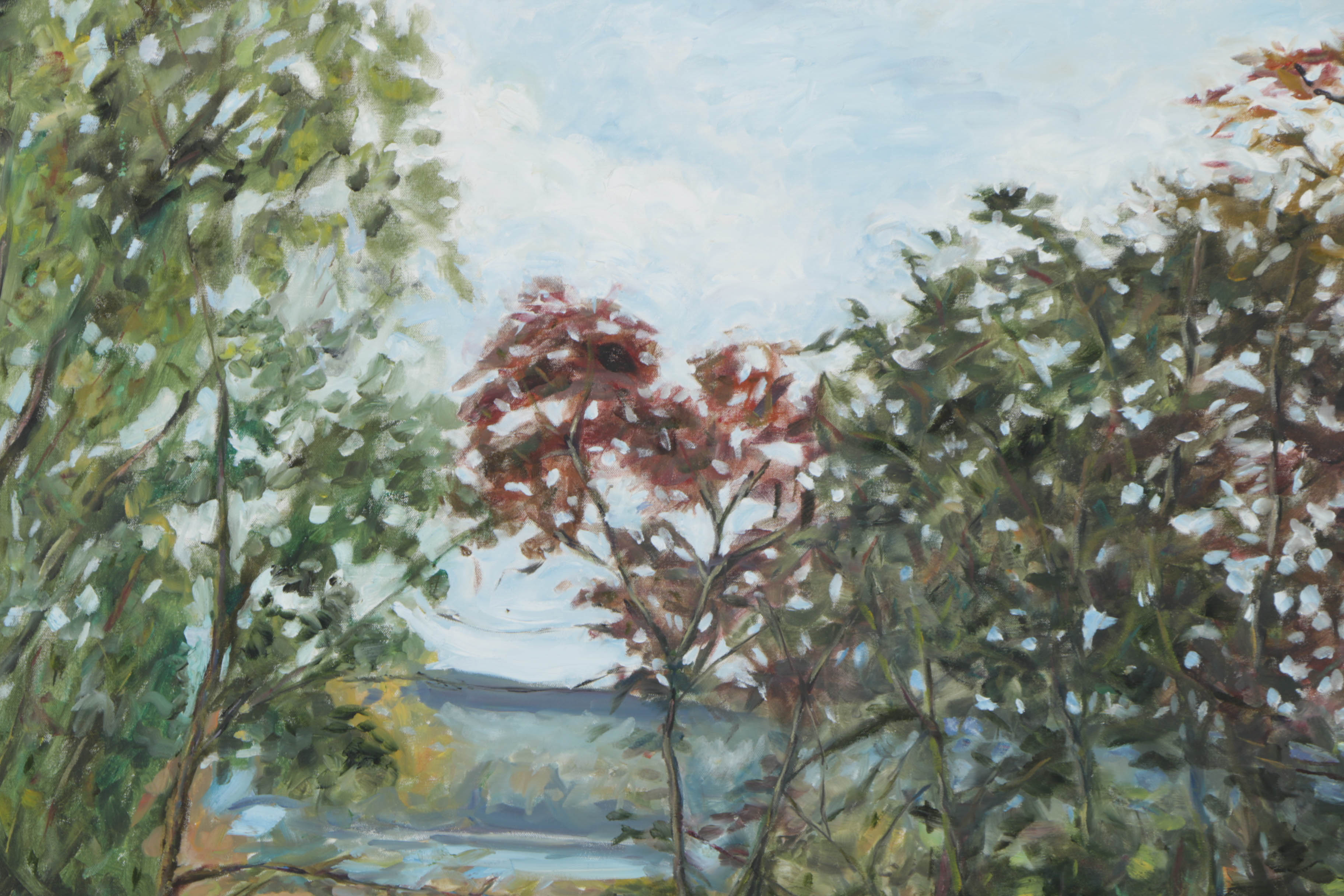 M. Shapiro Oil Painting on Canvas Landscape