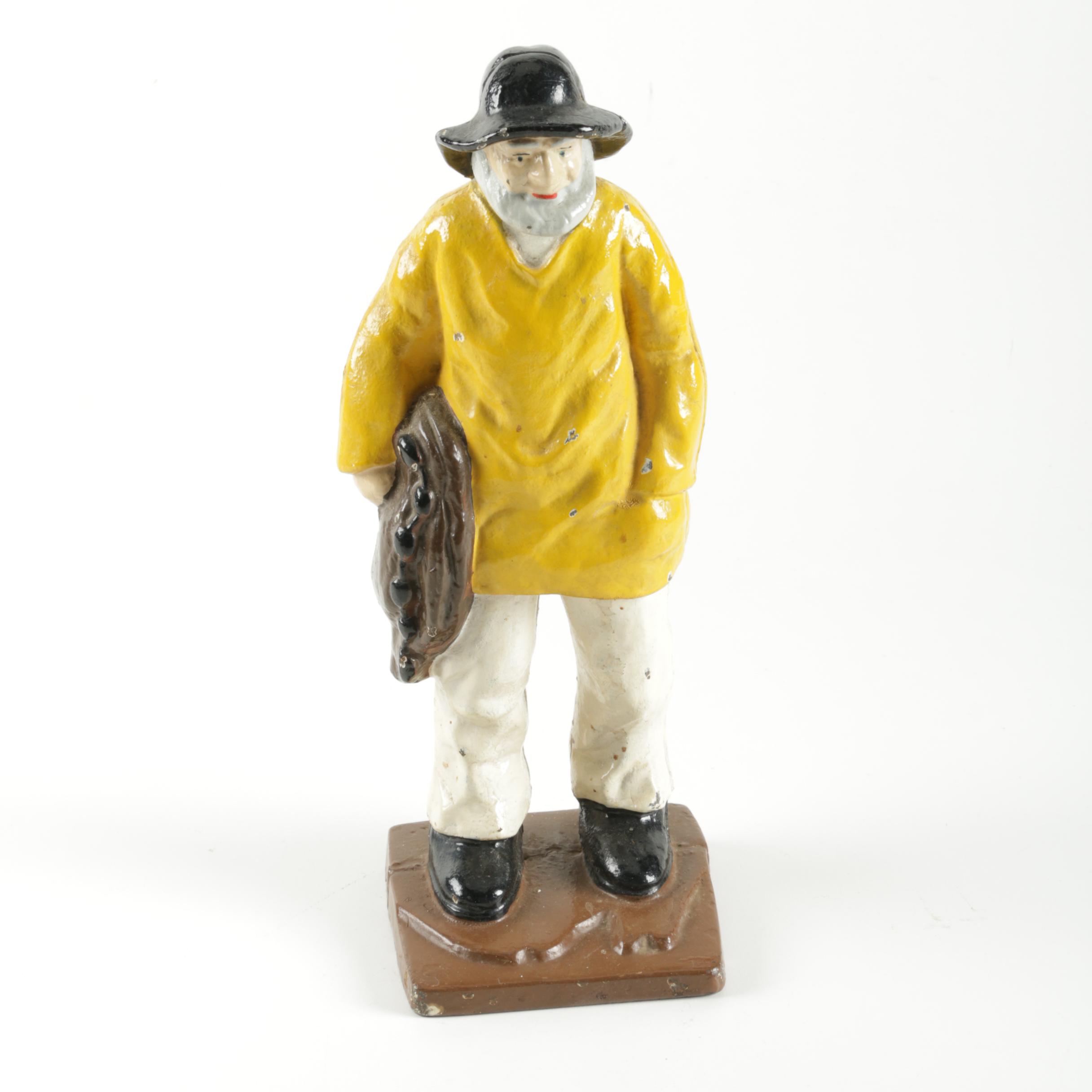 Ceramic Fisherman Statuette