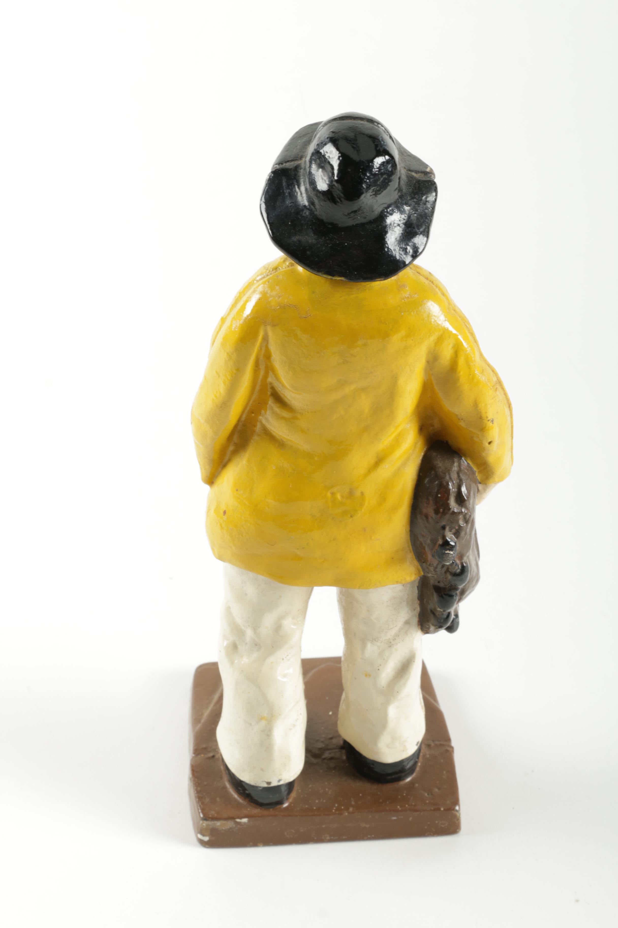 Ceramic Fisherman Statuette