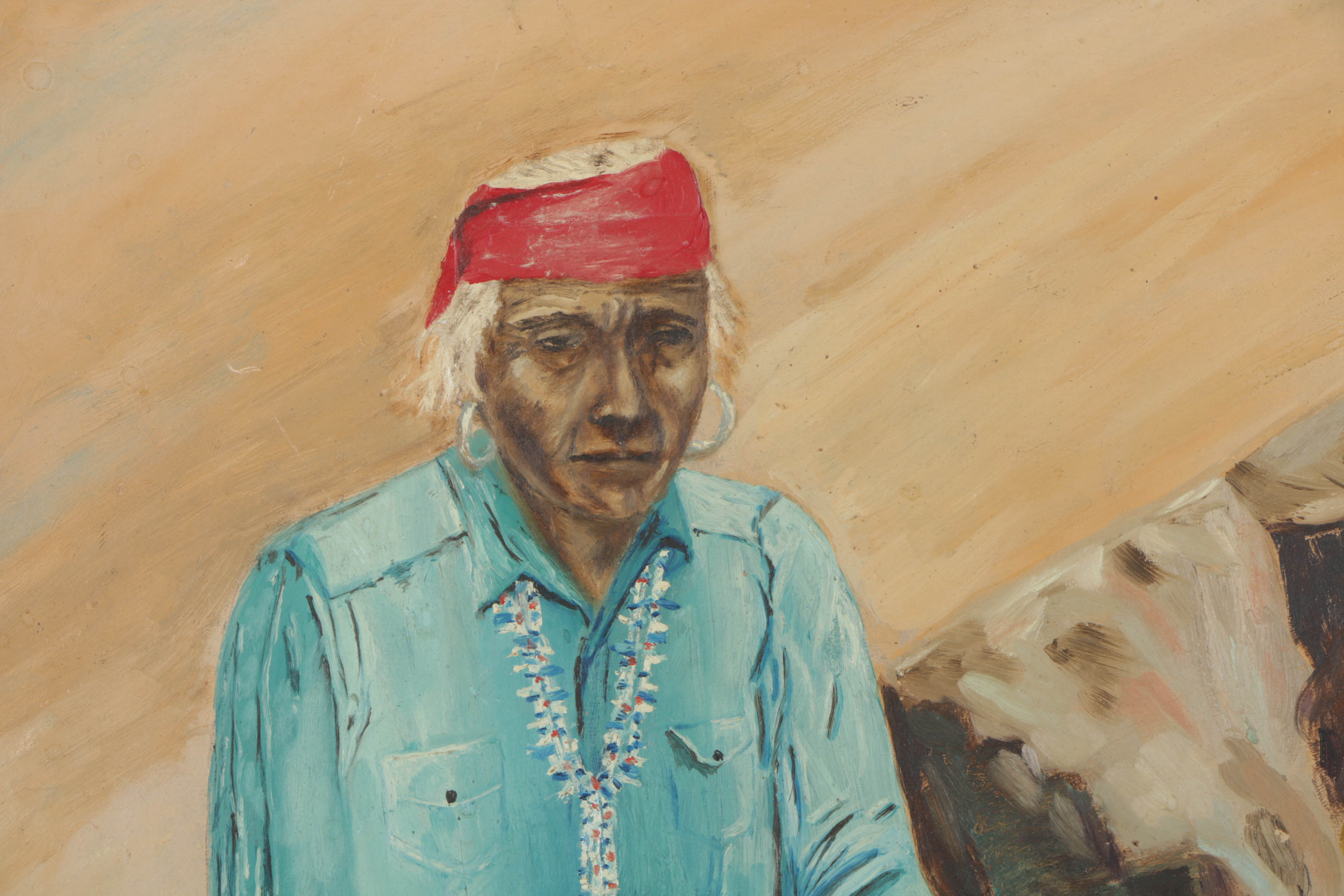 Oil Painting on Board Portrait of a Man