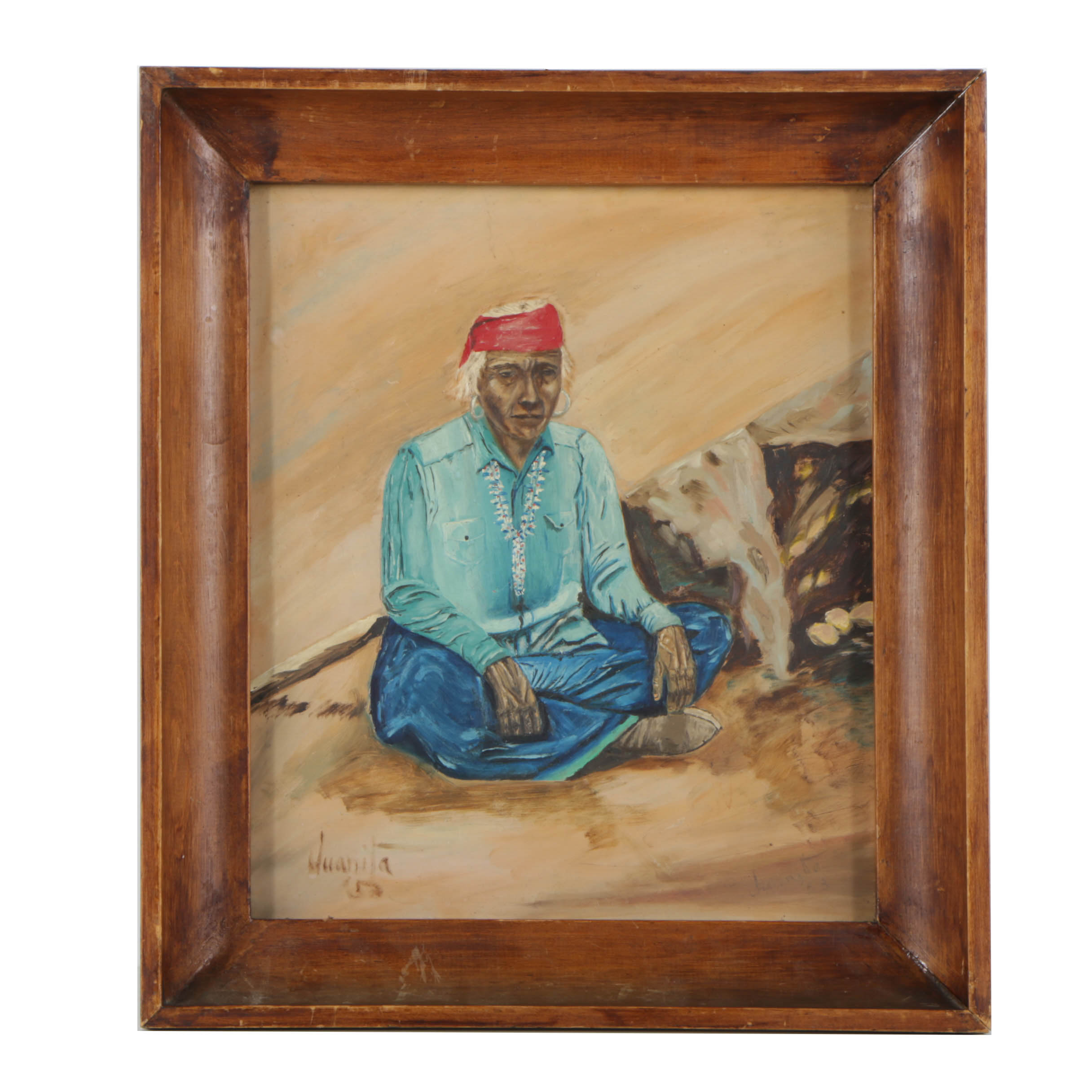 Oil Painting on Board Portrait of a Man