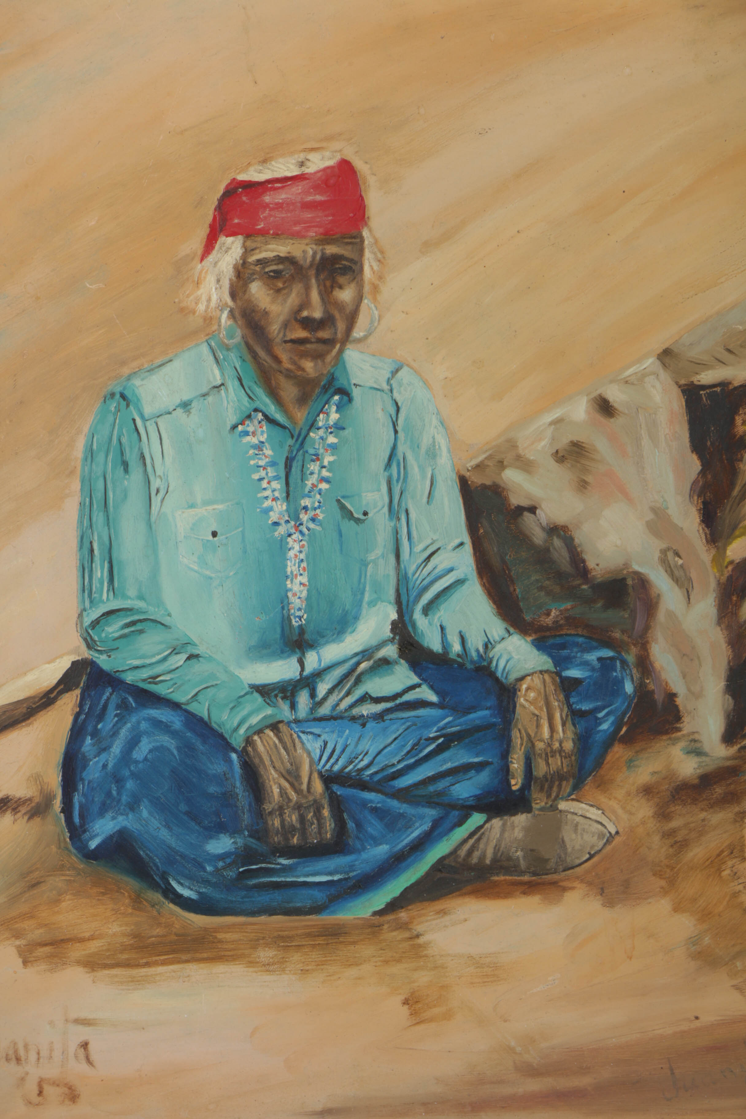 Oil Painting on Board Portrait of a Man