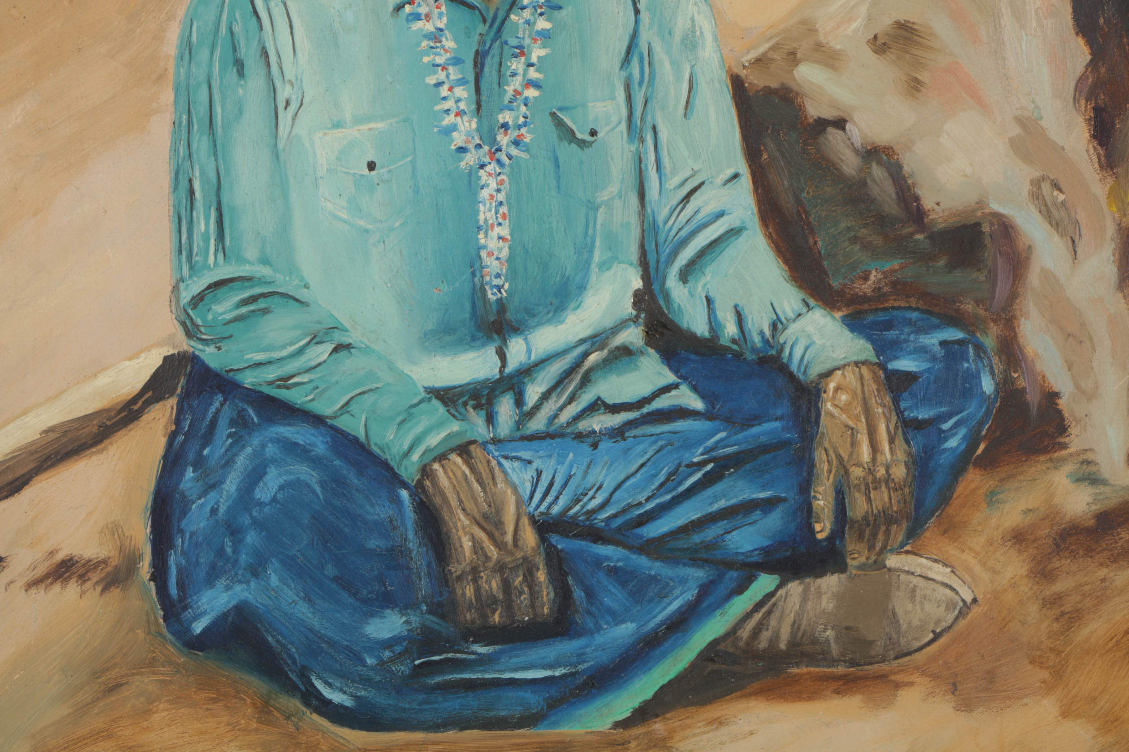 Oil Painting on Board Portrait of a Man