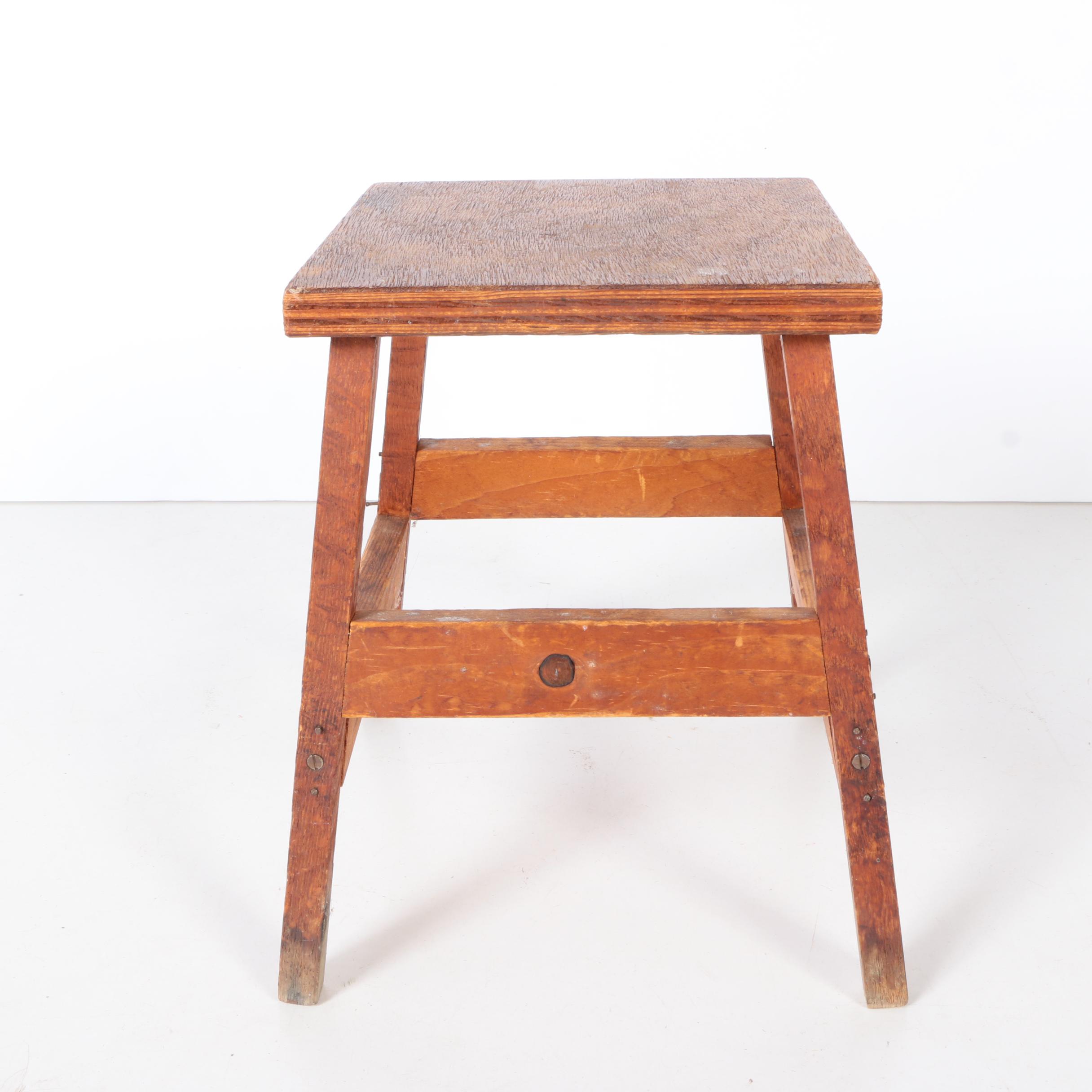 Three Vintage Wooden Stools