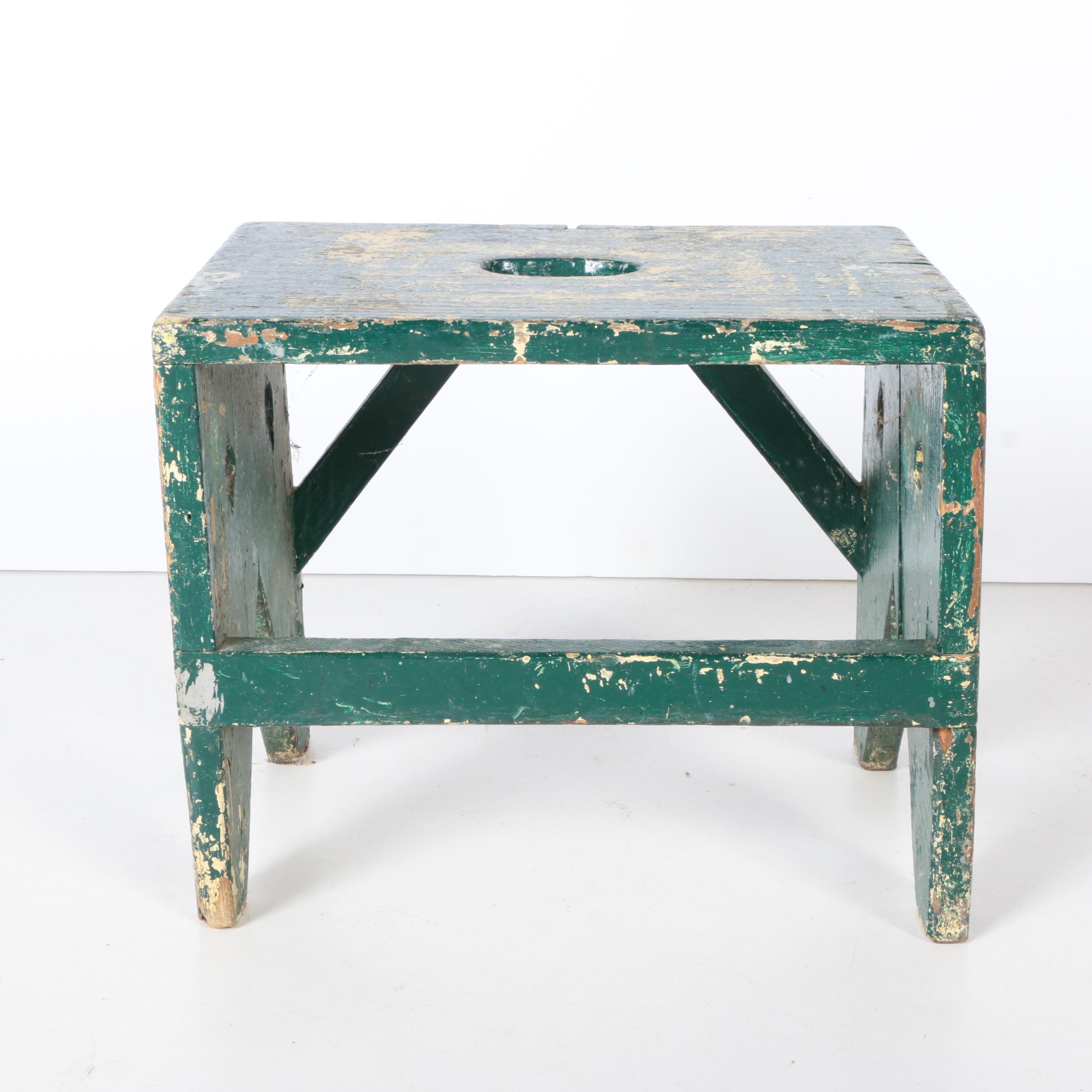 Three Vintage Wooden Stools